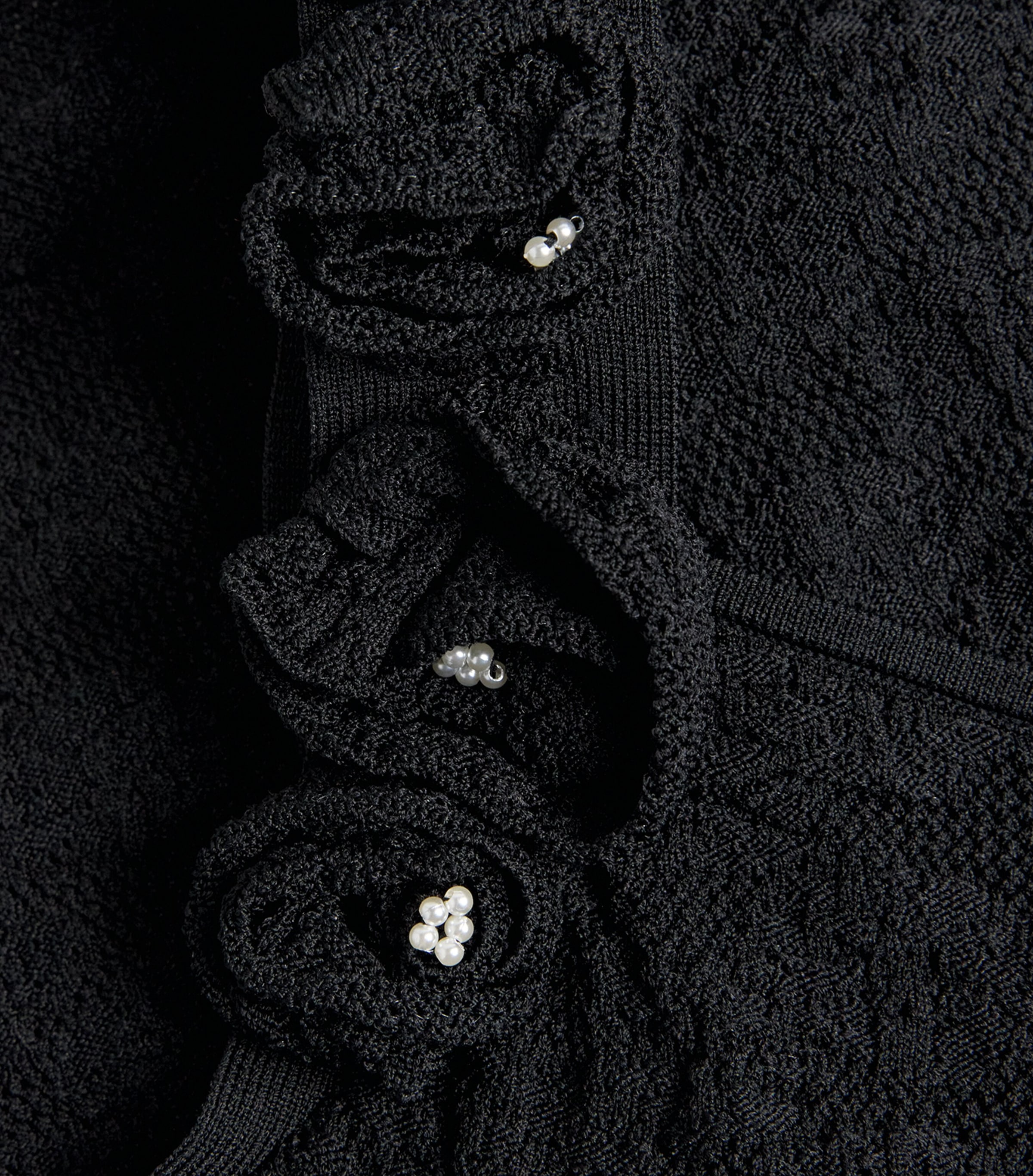 Sandro Paris Womens Knitted Floral Bodysuit Black Image 6