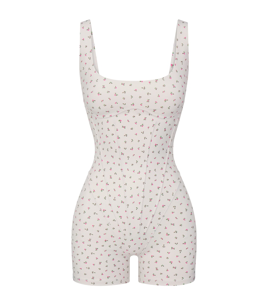NikeSKIMS Womens NikeSKIMS Corset Short Bodysuit Ditzy Floral Print Image 6