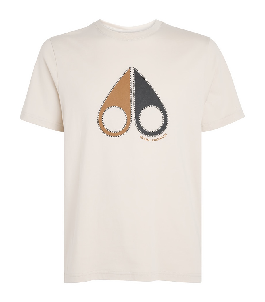 Moose Knuckles Mens Pima Cotton Tandem T-Shirt Alabaster Image 1