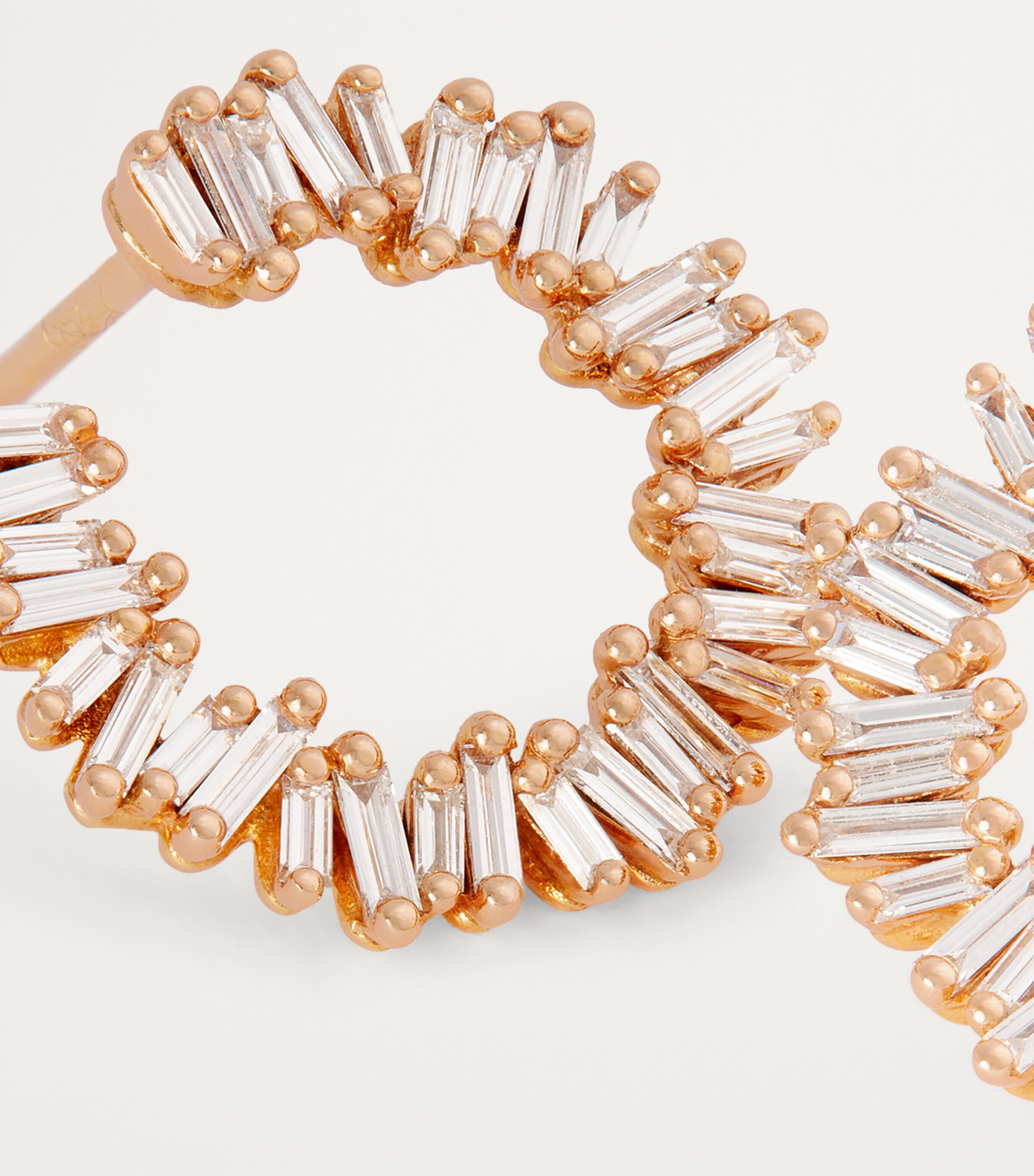Suzanne Kalan Rose Gold and Diamond Classic Mini Sideways Hoop Earrings Rg/wd Image 6