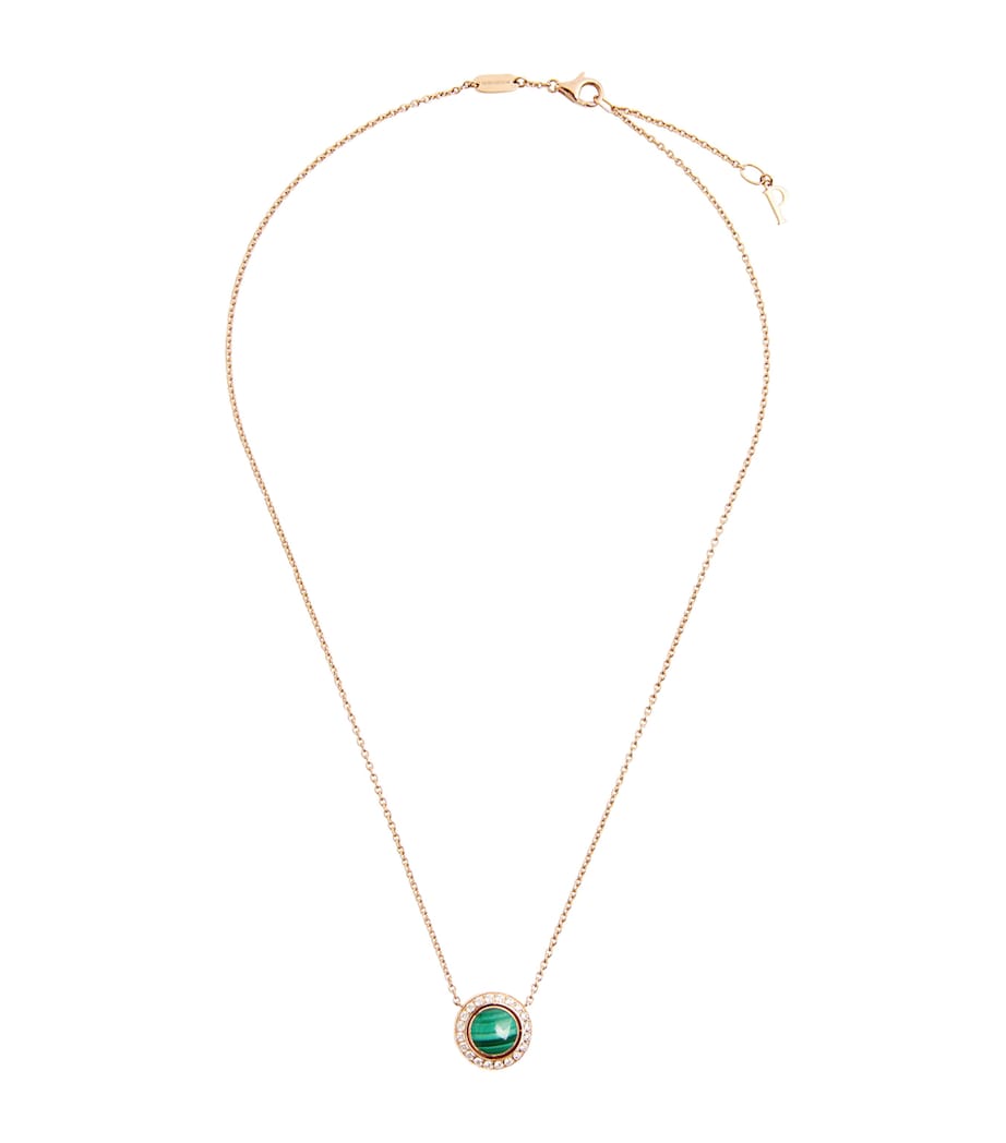 Rose Gold, Diamond and Malachite Possession Necklace GREEN Image 1