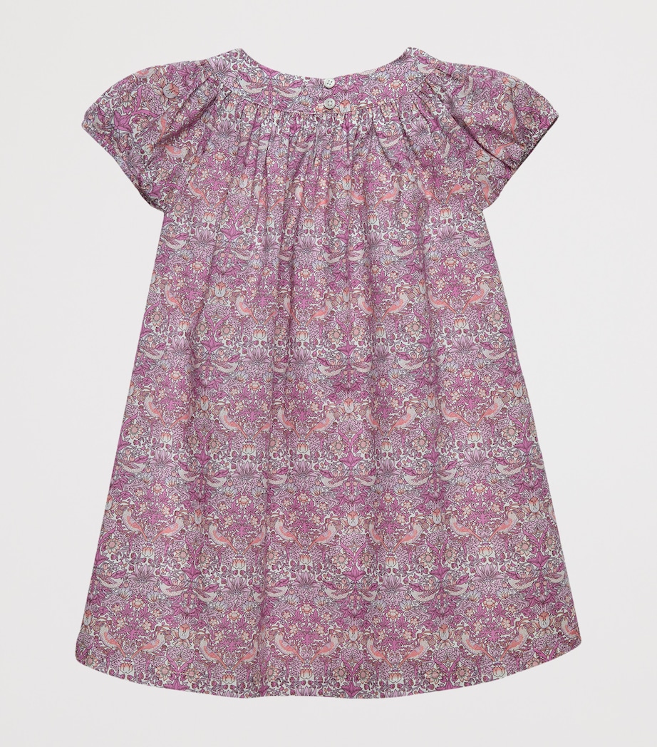 Trotters Cotton Strawberry Thief Dress (6-11 Years) Pink Strawberry Thie Image 2