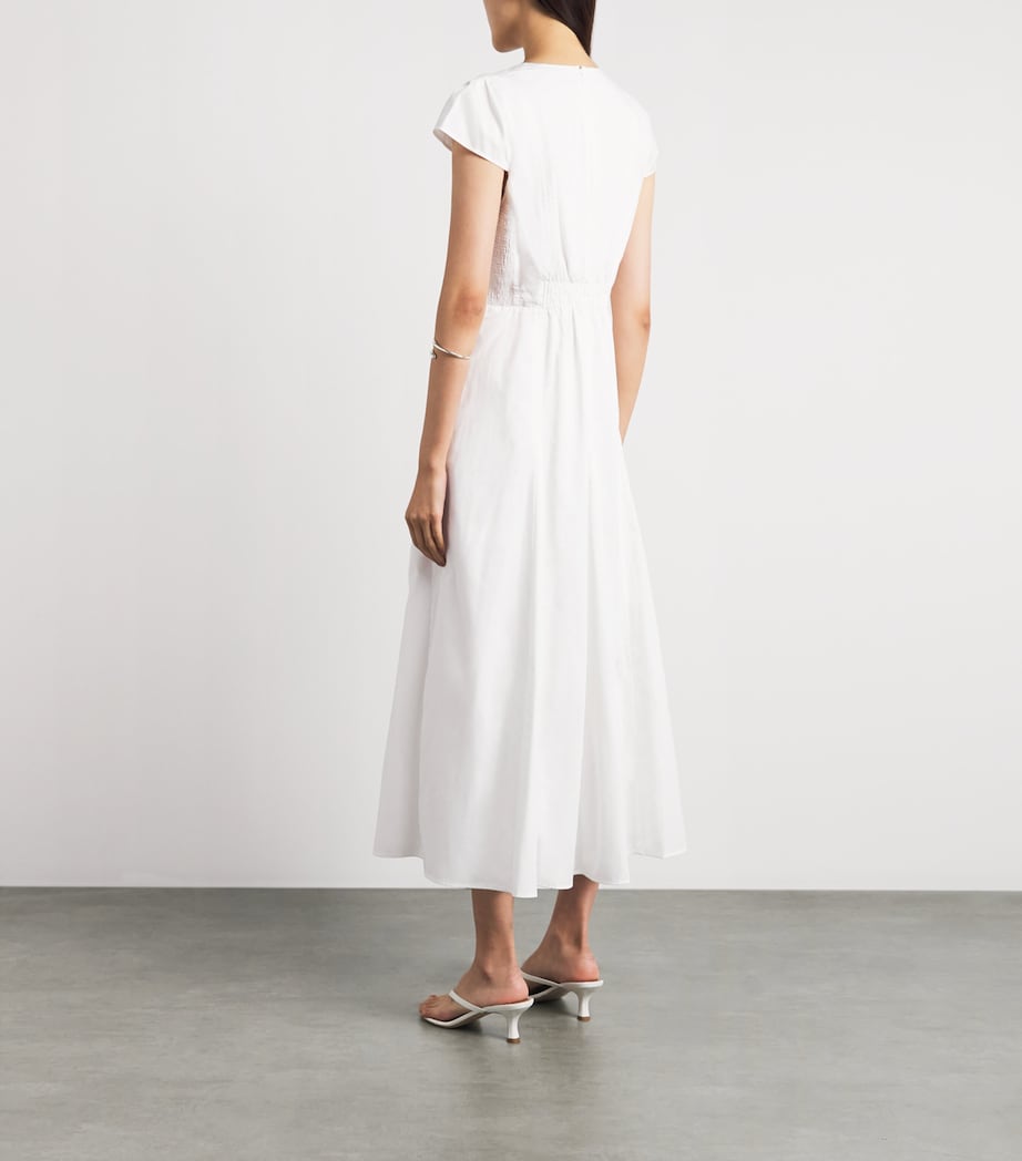 ME+EM Womens Cotton Poplin Midi Dress Soft White Image 4