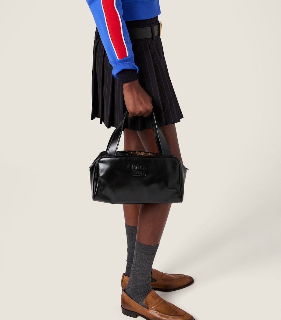 Miu Miu Womens Wool Pleated Mini Skirt Image 4