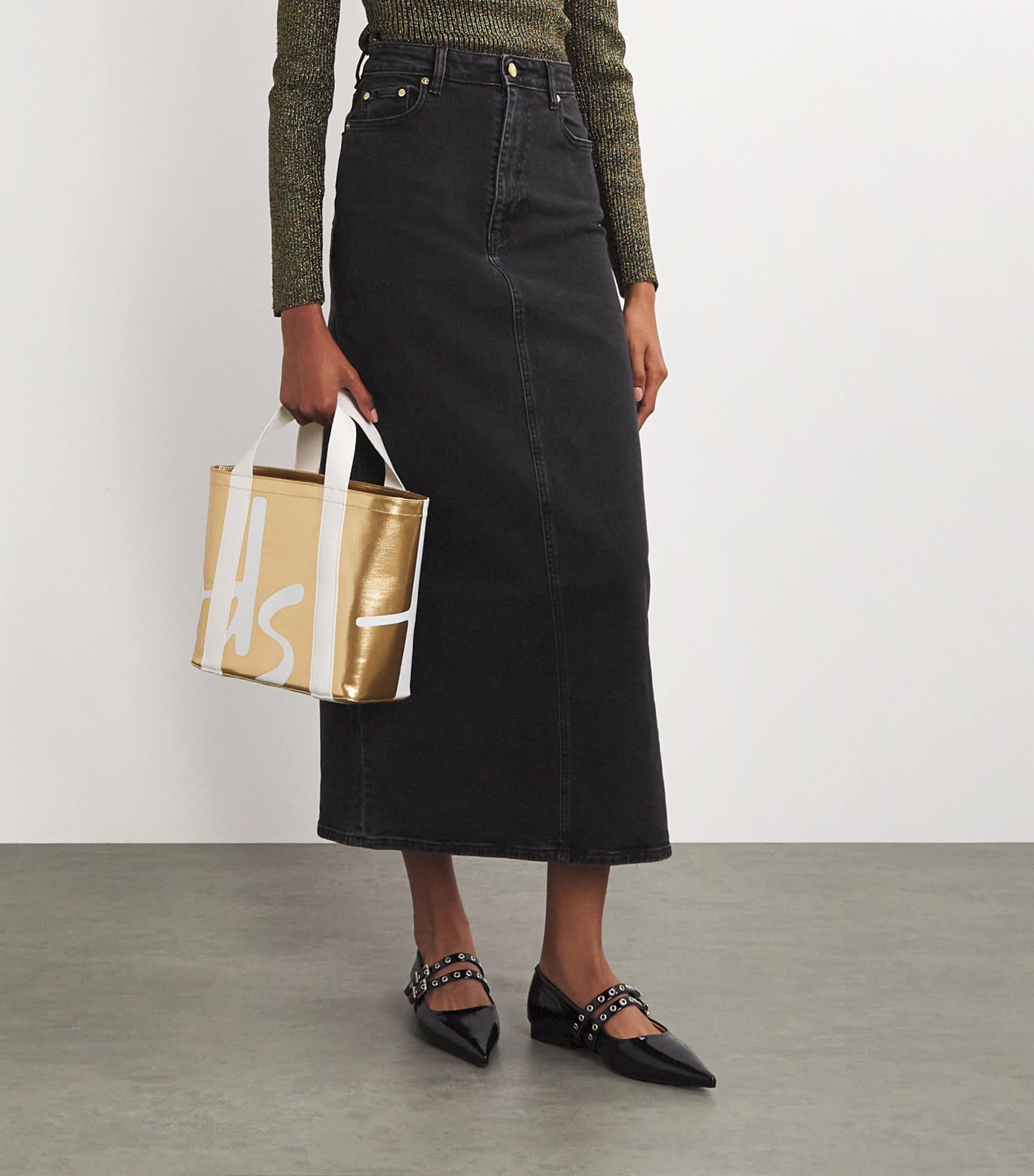 Mini Cotton Logo Tote Bag YELLOW Image 5