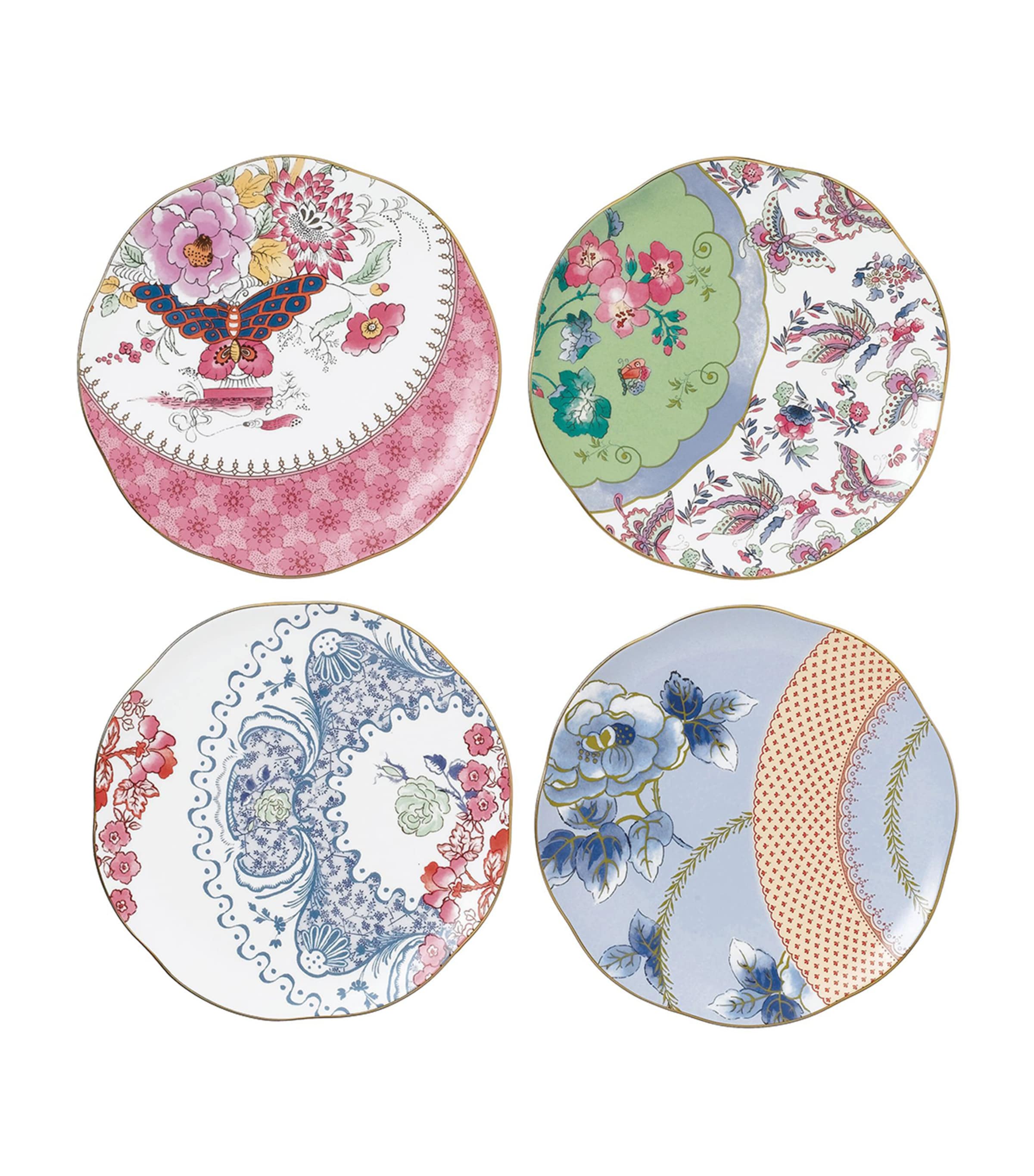 Wedgwood Butterfly Bloom Set Of 4 8.25in Plates With $17 Credit