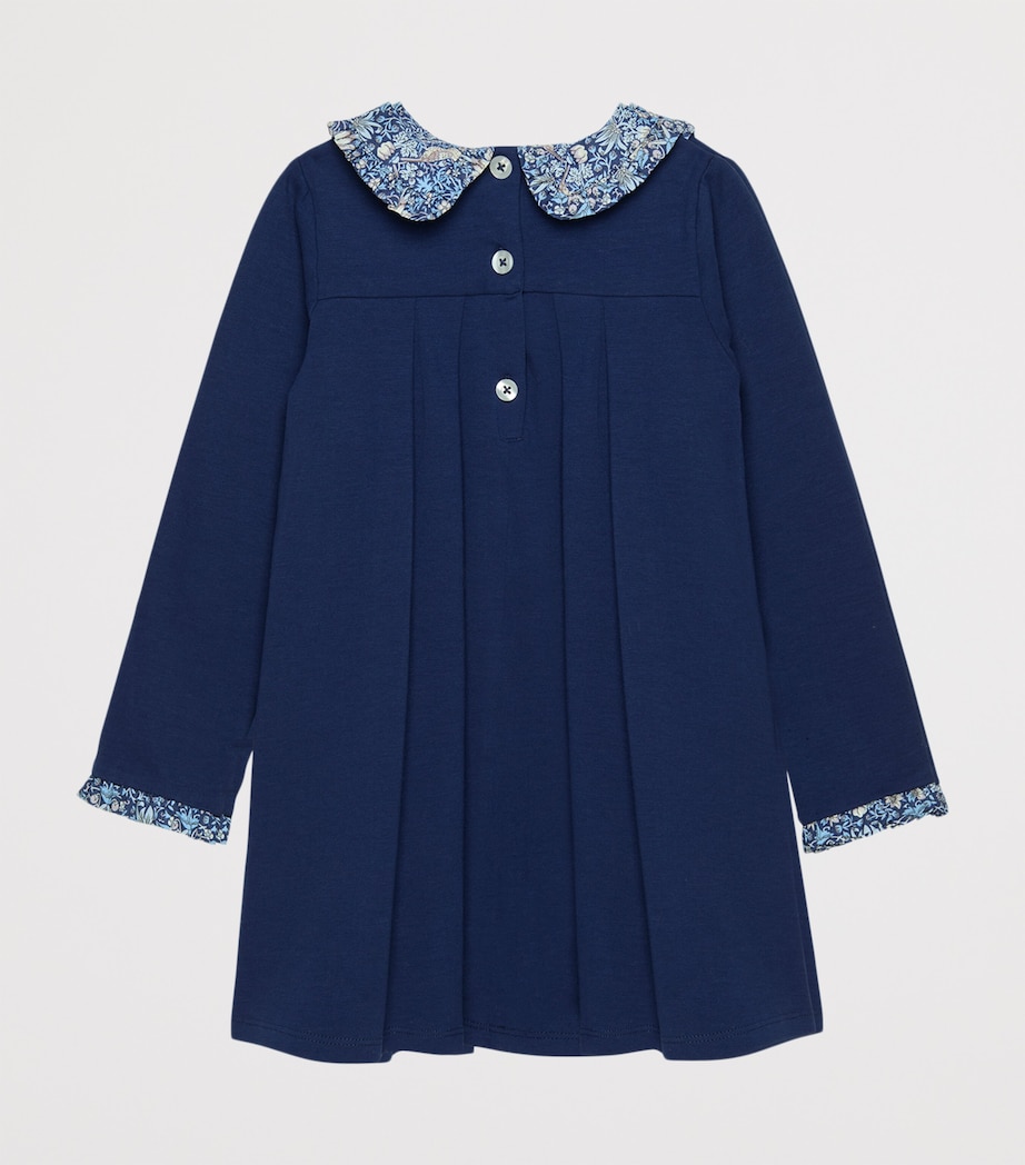 Stretch-Cotton Violet Dress (2-5 Years) NAVY/BLUE STRAW THIE Image 2