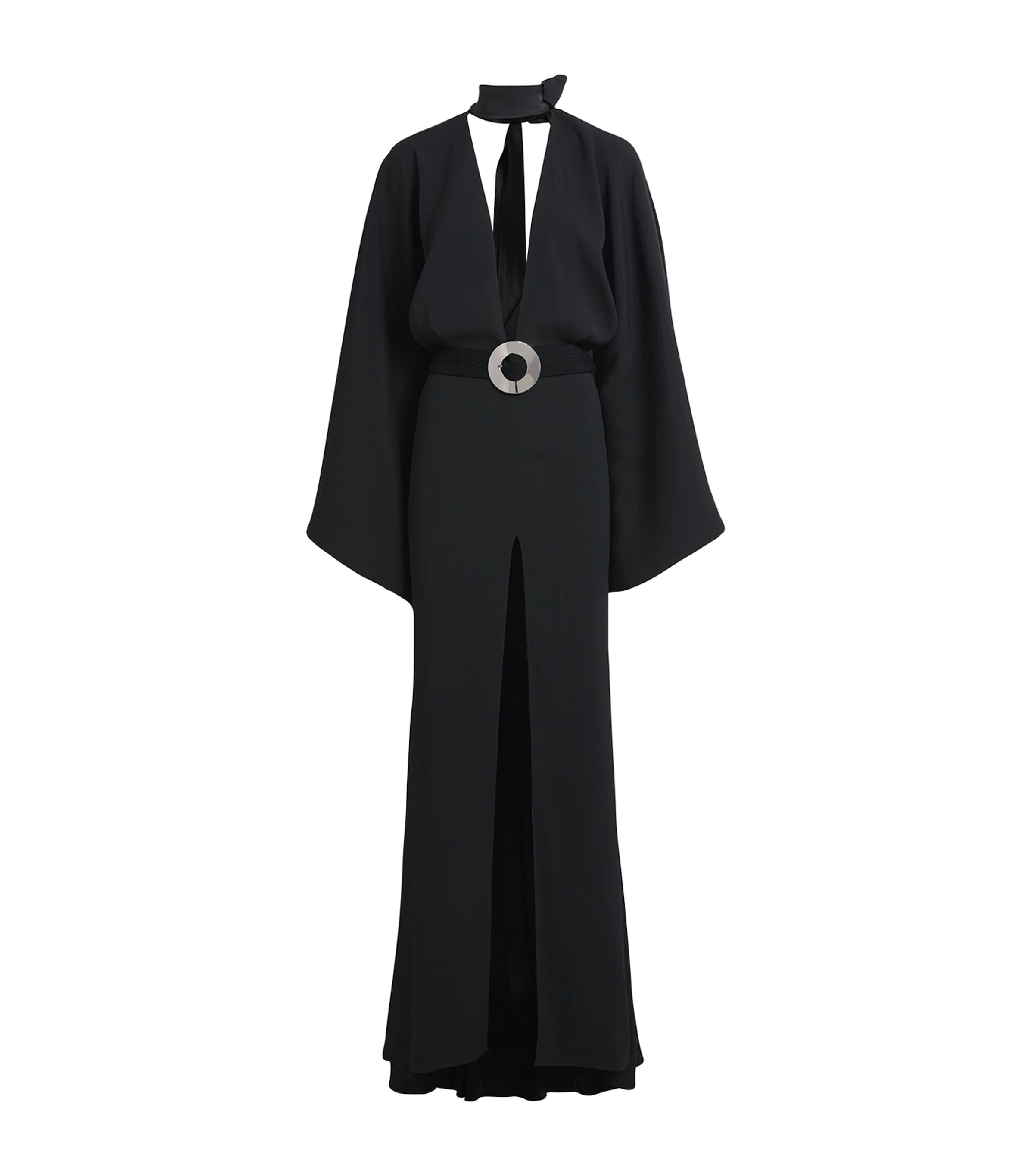 Taller Marmo Belted Florida Kaftan Gown In Black