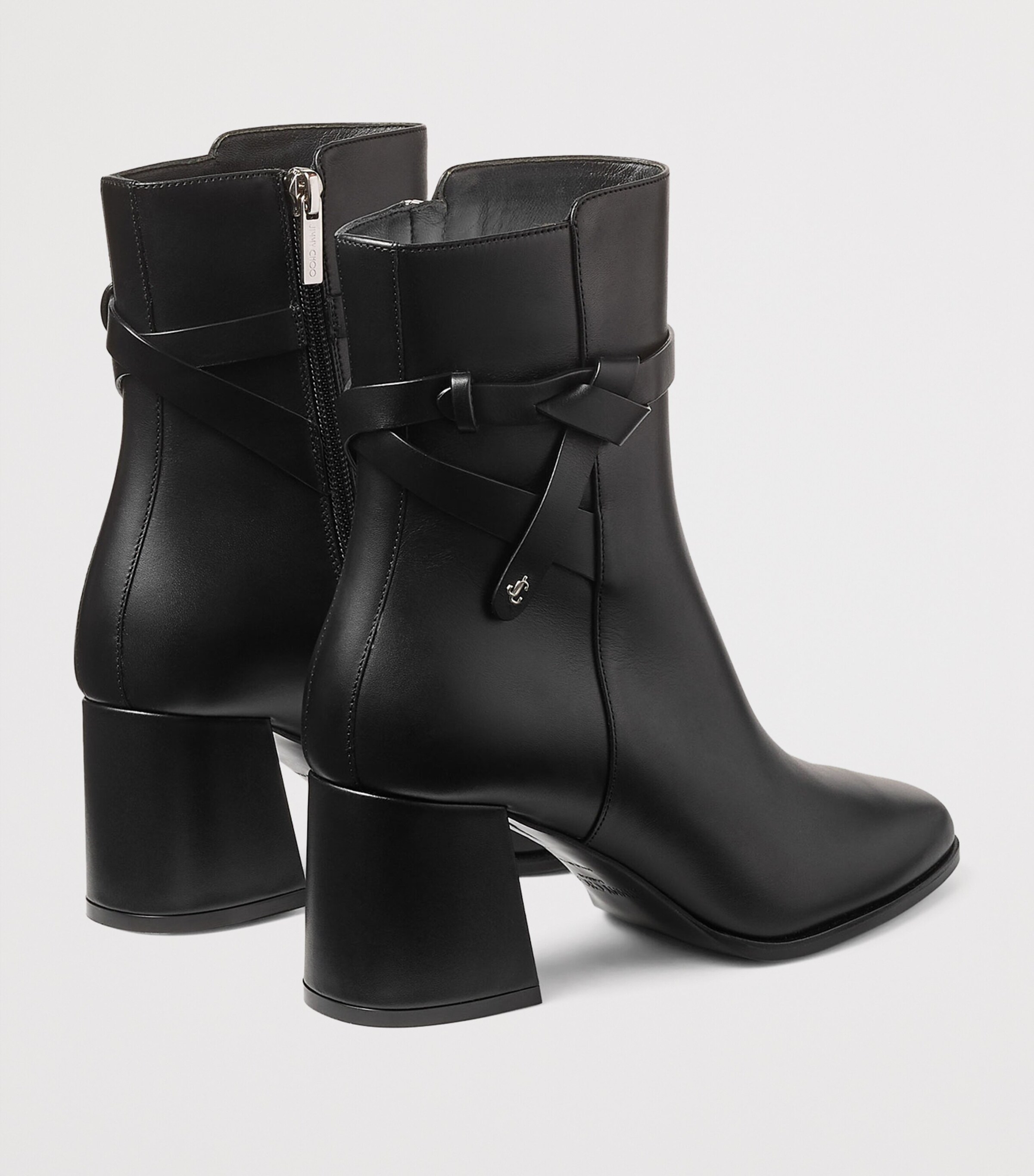 Lawton AB 65 Leather Heeled Boots BLACK Image 3