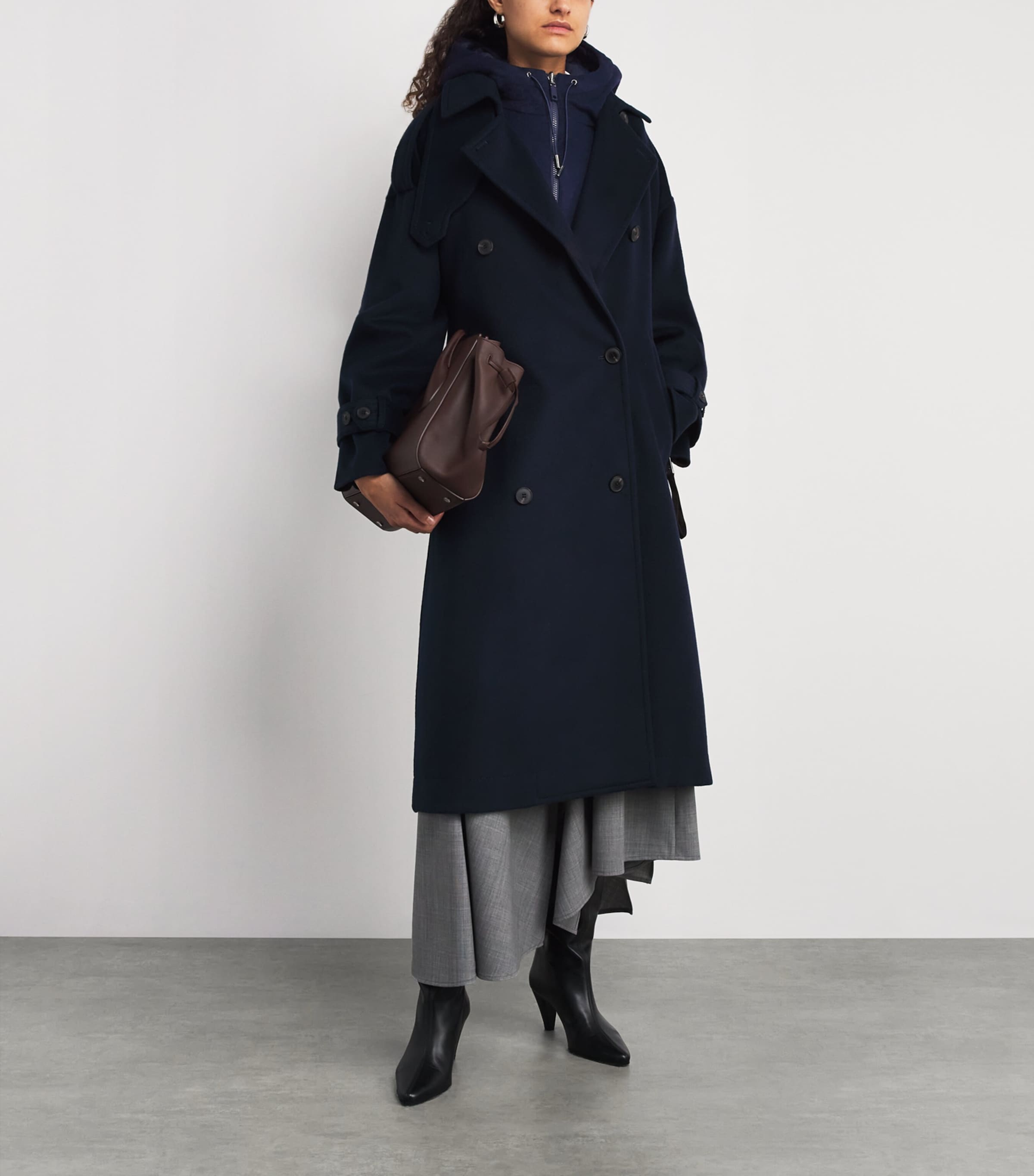 Sleeveless Hooded Jacket NAVY Image 2