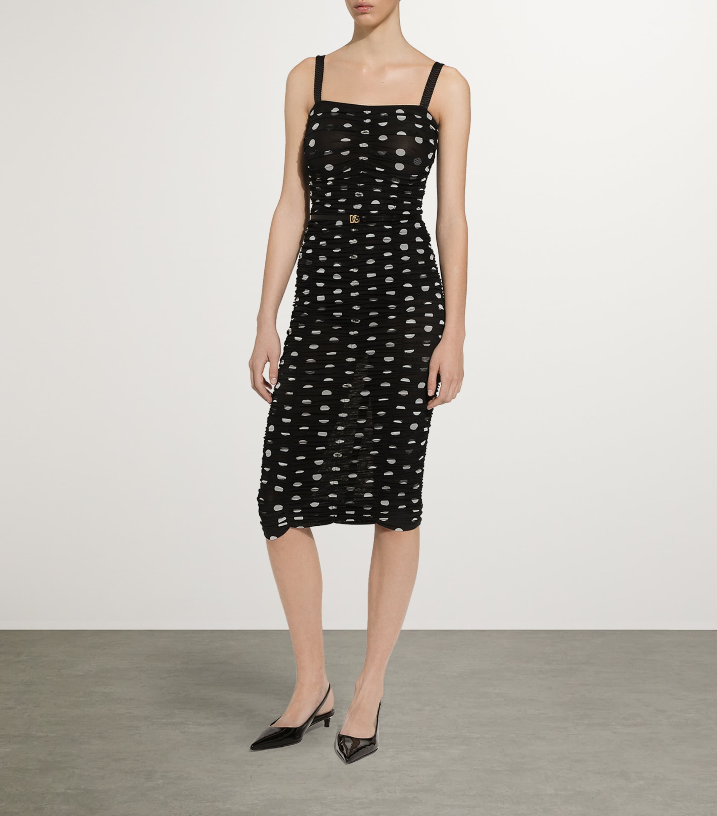 Ruched Polka-Dot Dress HNZRW-POIS MED Image 5