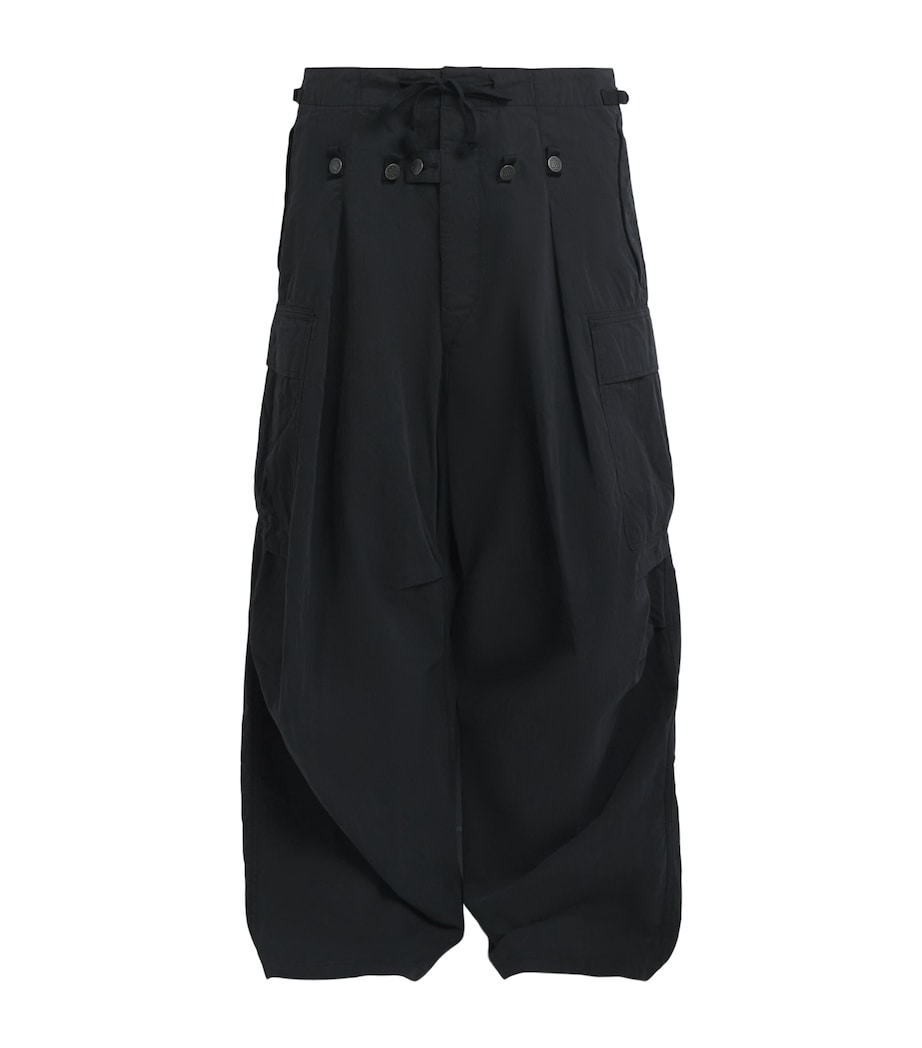 Kapital Mens Ripstop Jumbo Cargo Trousers Black Image 1