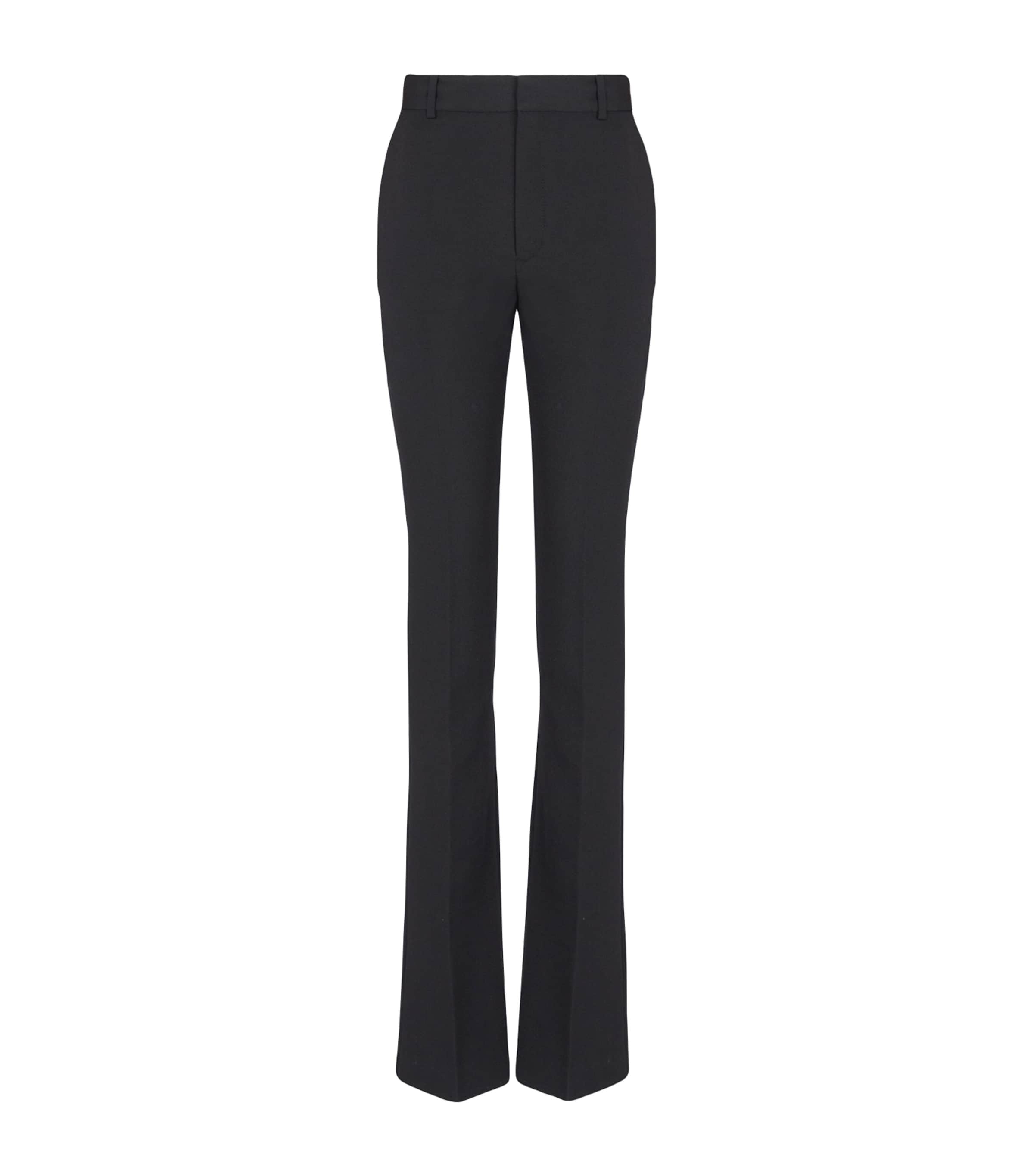 Balmain Virgin Wool Straight-leg Trousers In Black
