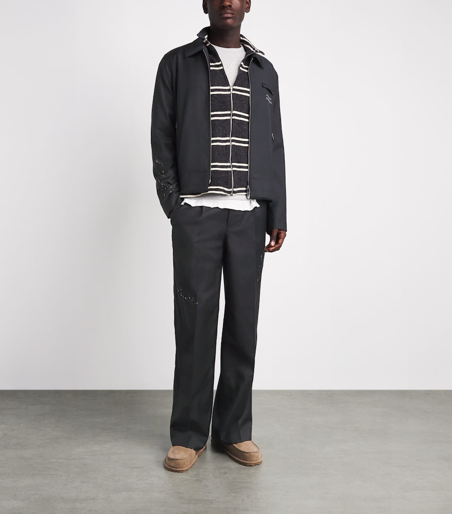 DOMREBEL Mens Virgin Wool Backstage Bomber Jacket Grey Wool Image 2
