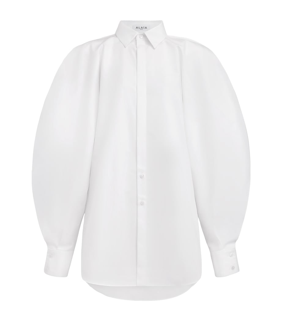 Cotton Balloon-Sleeve Shirt BLANC Image 1