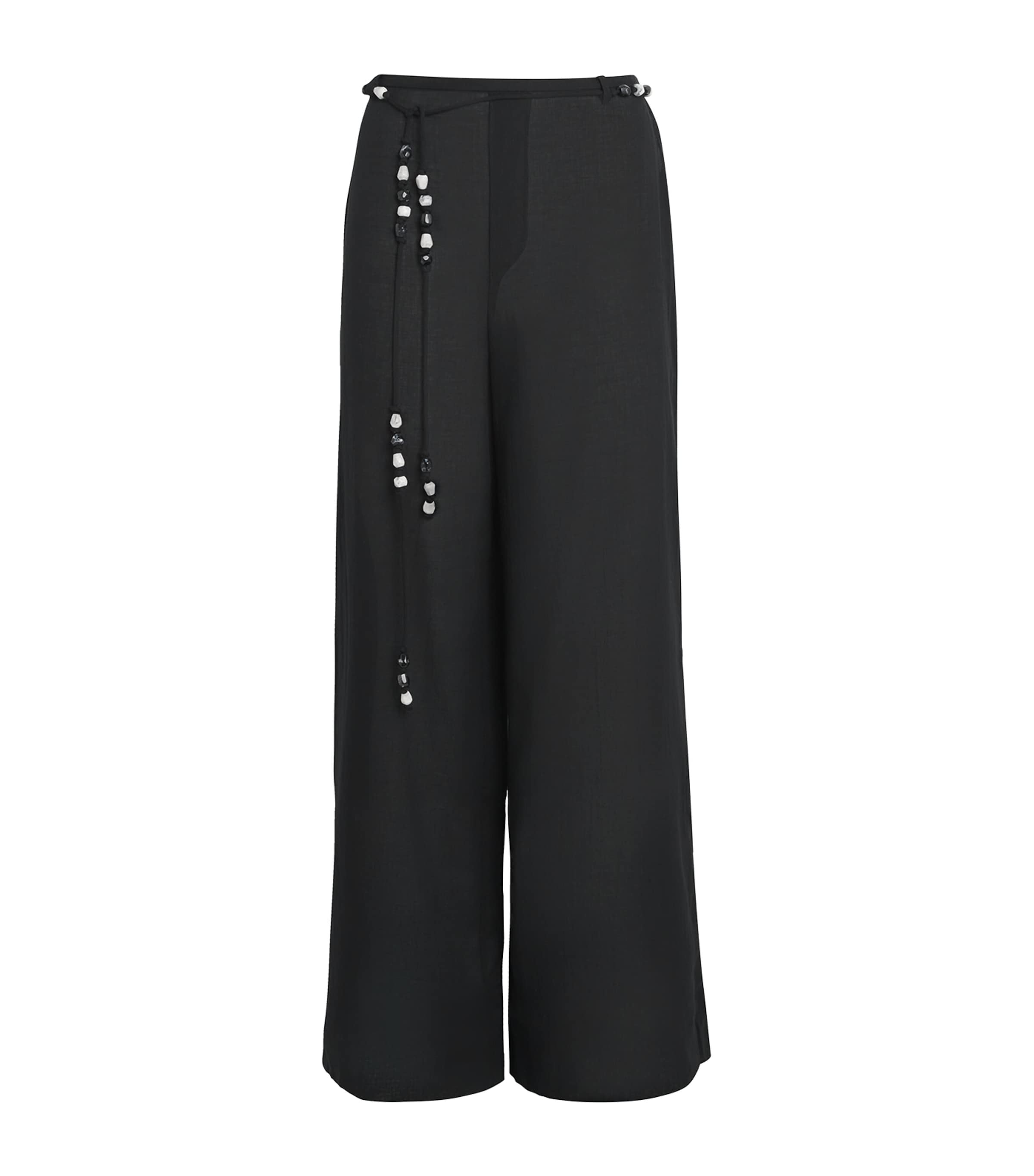 Sir Cotton Wide-leg Azura Trousers In Black
