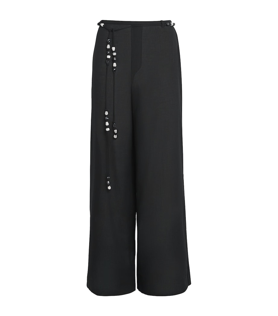 Cotton Wide-Leg Azura Trousers BLACK Image 1