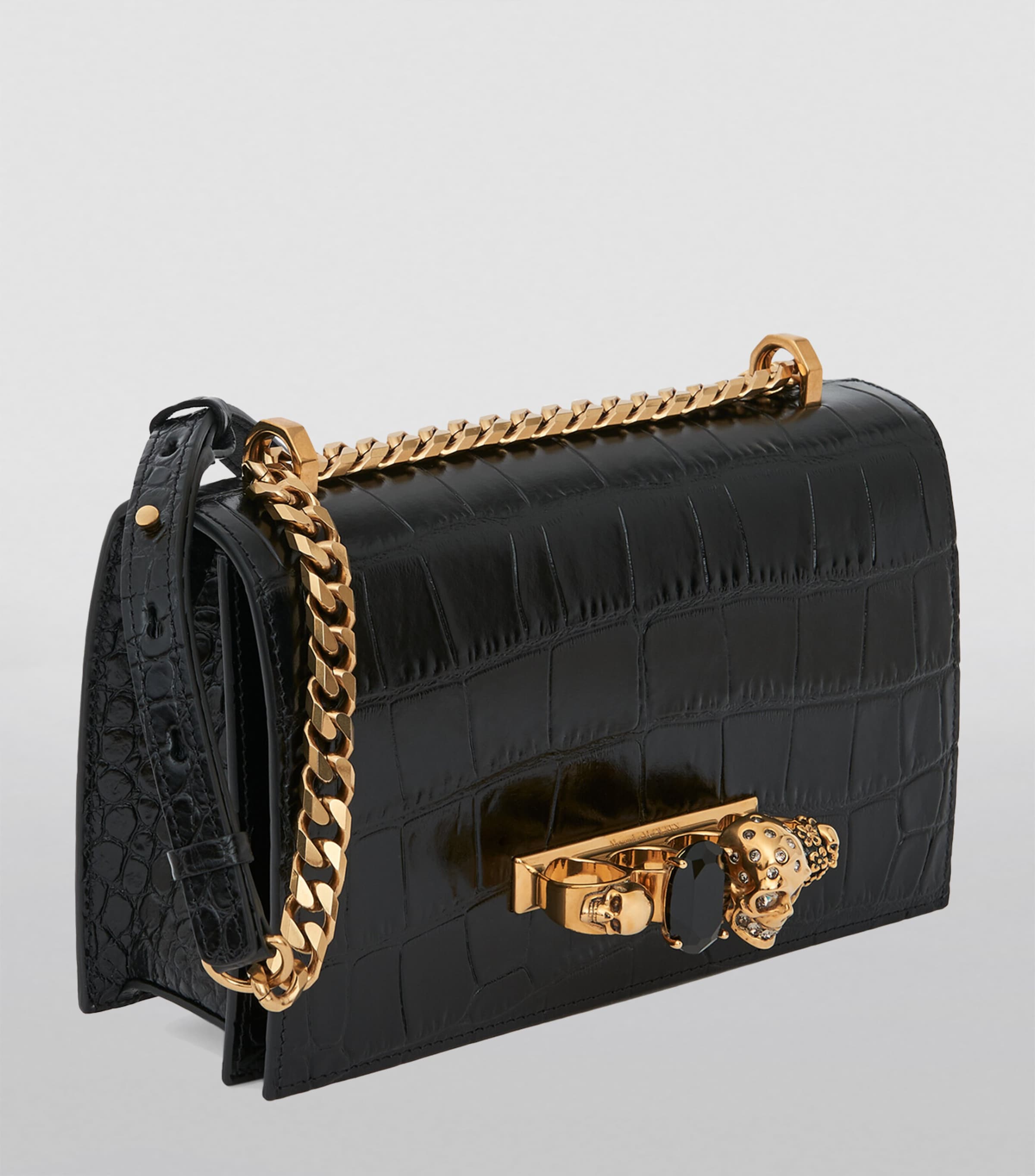 Leather Jewelled Satchel Bag 1001 Image 2