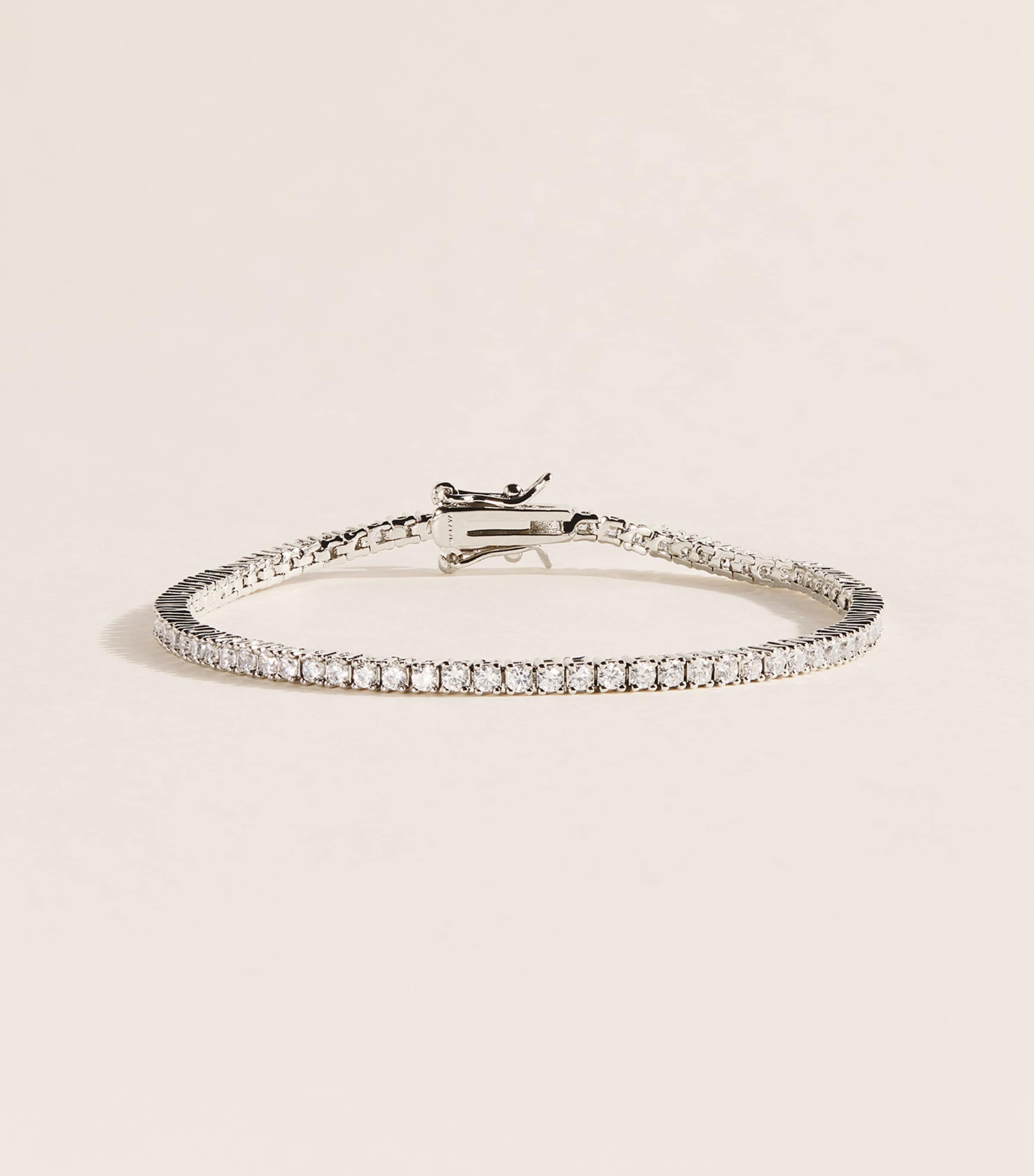 Nialaya Jewelry Mini Silver-Plated Tennis Bracelet Image 1