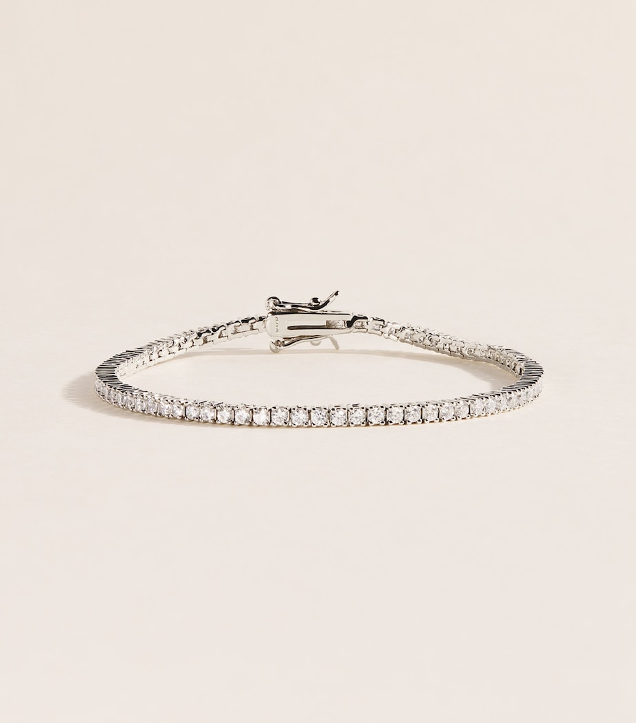 Nialaya Jewelry Mini Silver-Plated Tennis Bracelet Image 1
