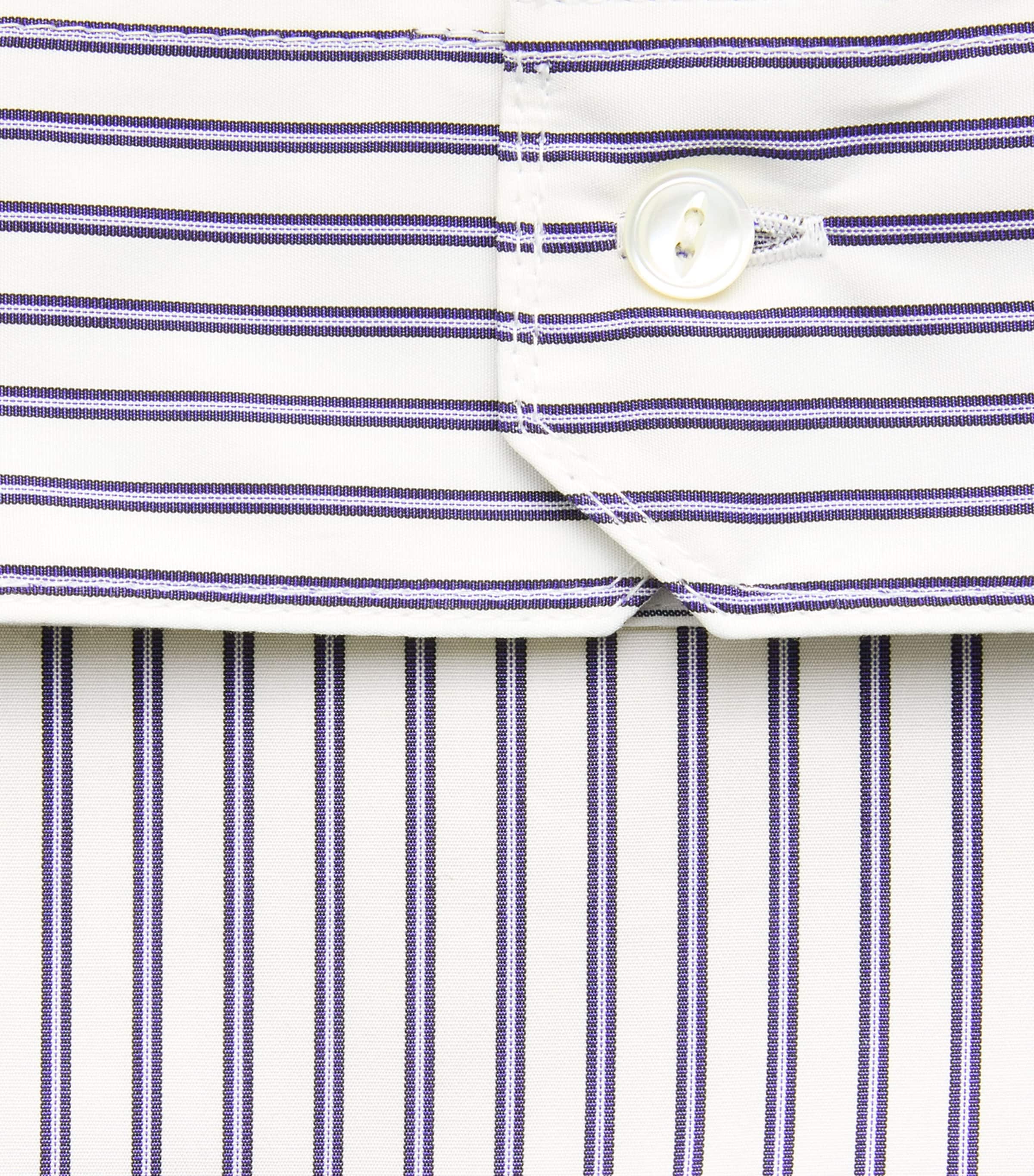 Junya Watanabe MAN Mens Cotton Stripe Shirt Wht/nvy X Beige Image 6