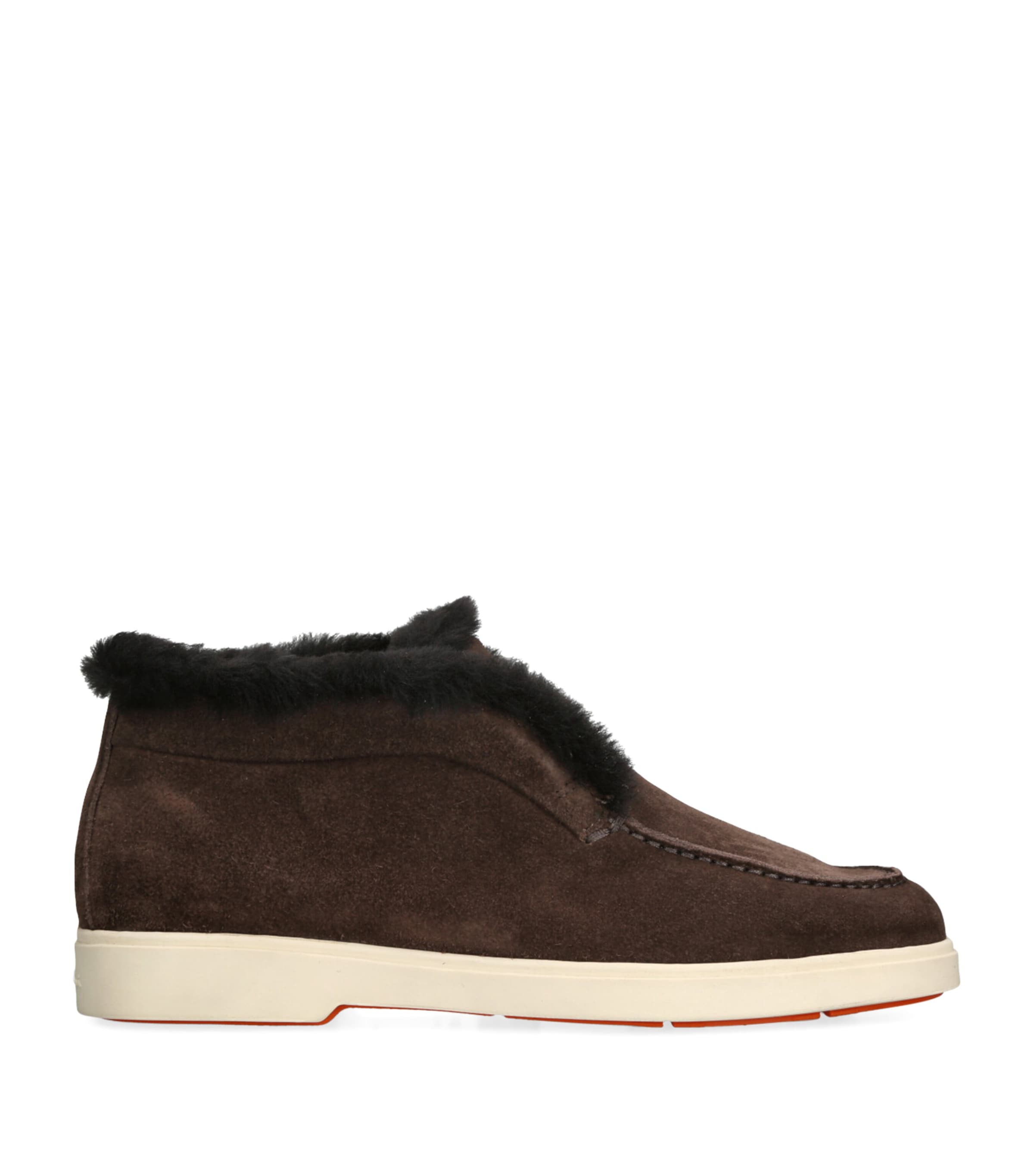 Santoni Suede Fortune Ankle Boots In Brown