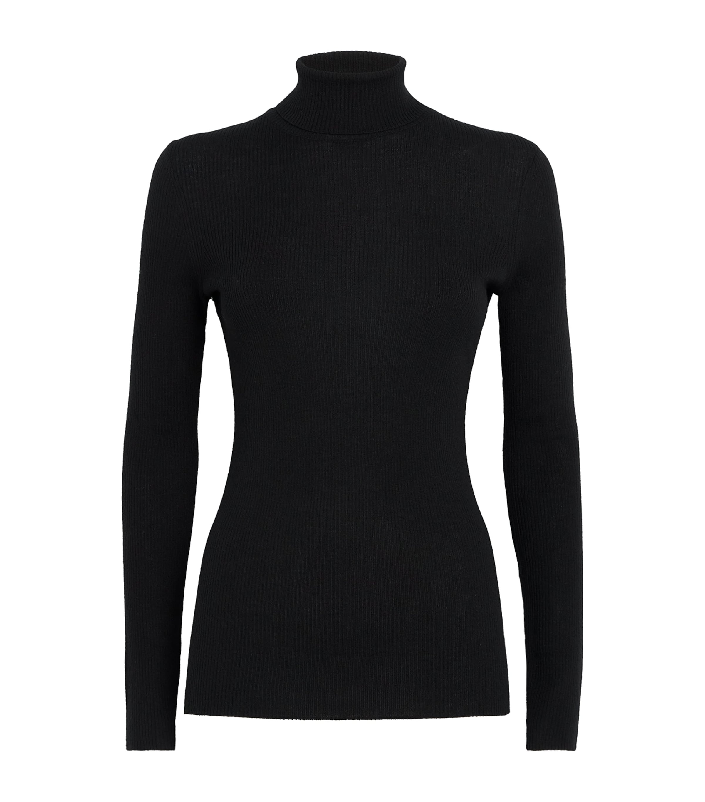 Maje Wool-silk Rollneck Sweater In Black