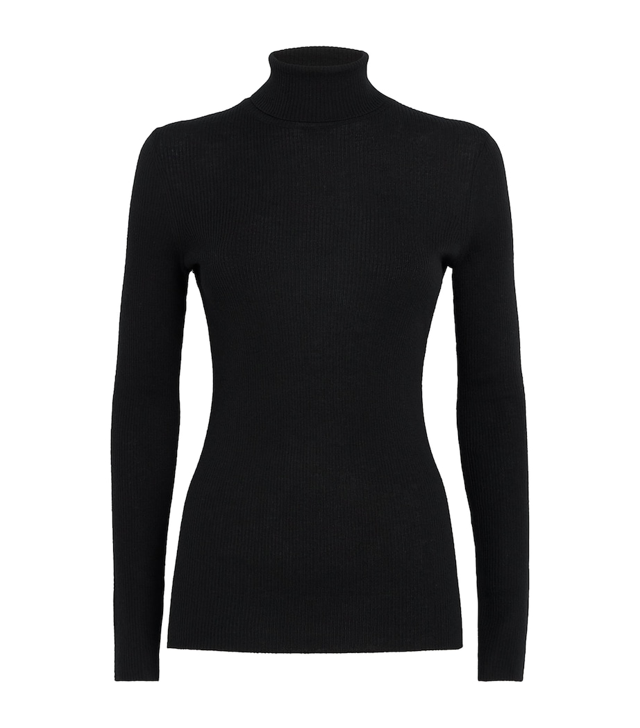 Wool-Silk Rollneck Sweater BLACK Image 1