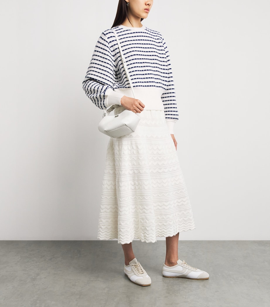 Molli Womens Virgin Wool Stripe Breton Sweater Milk Blue Faience Image 2