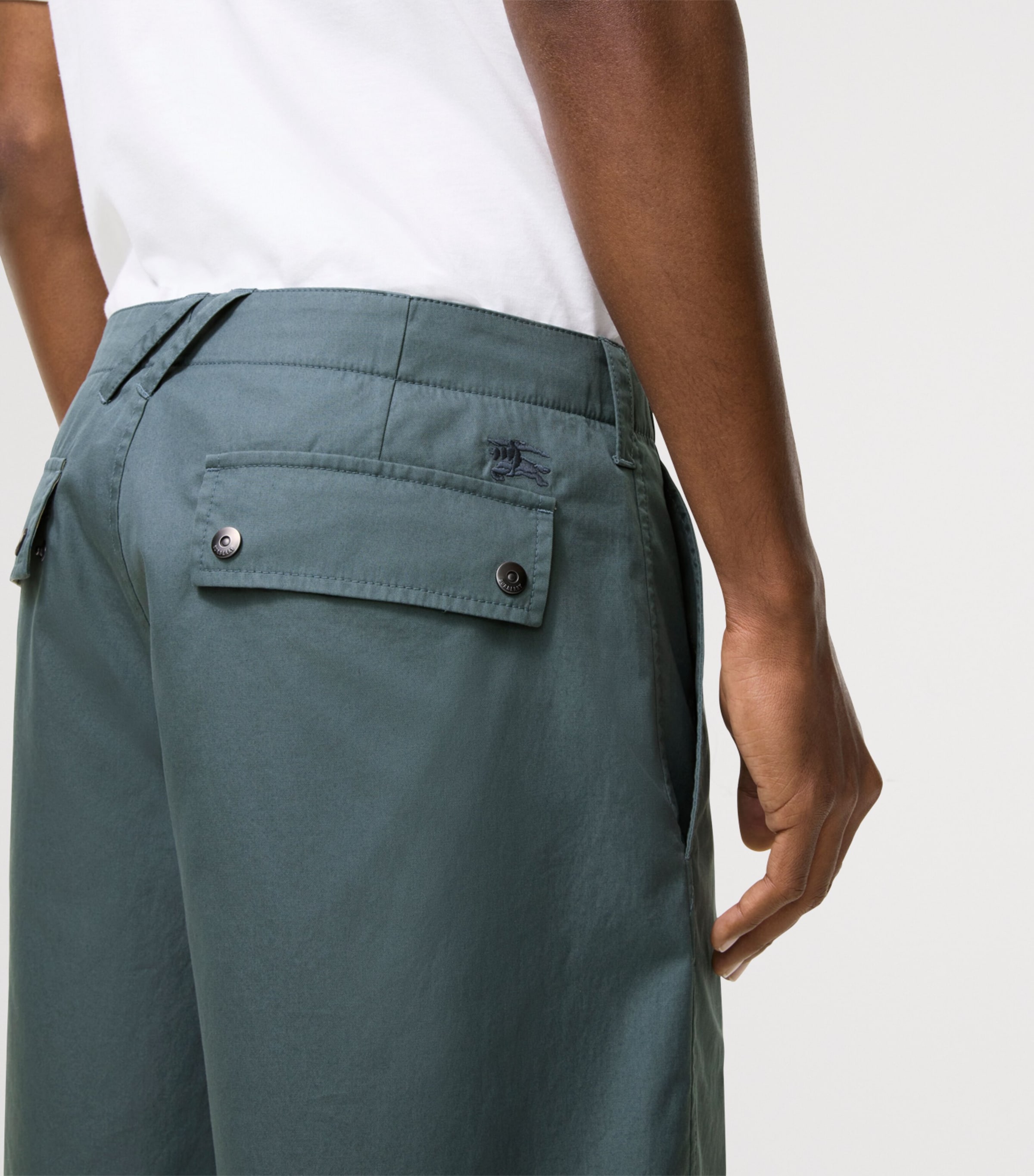 Burberry Mens Cotton Chino Shorts Seafarer Blue Image 3