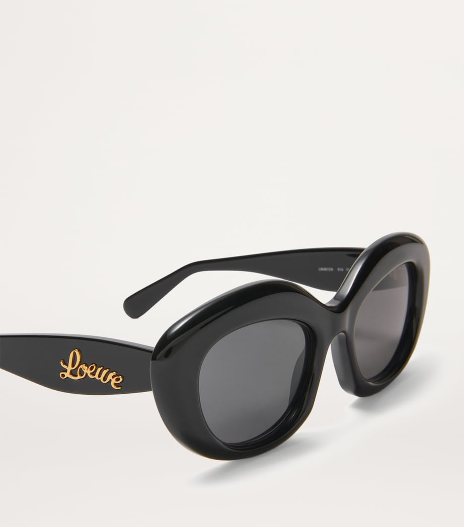 Acetate Dawn Oval Sunglasses BLACK Image 4