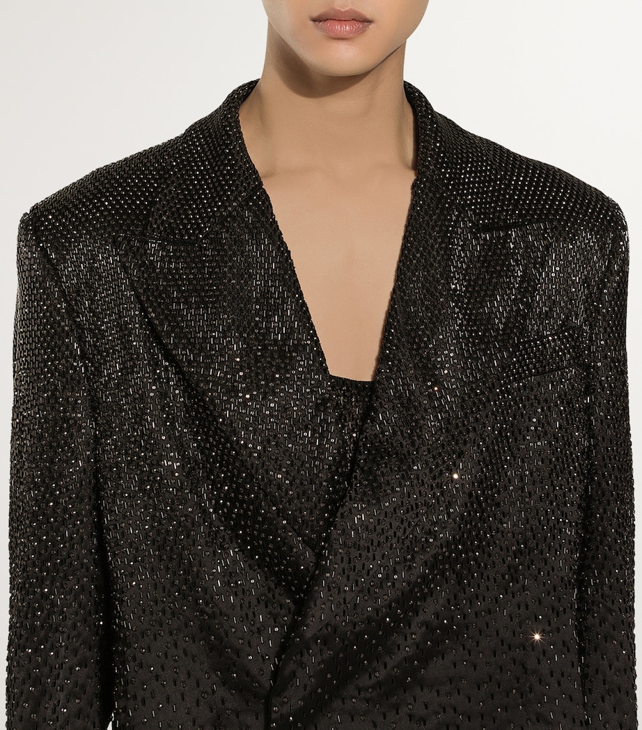 Embellished Satin Suit Jacket S9000-MULTI Image 5