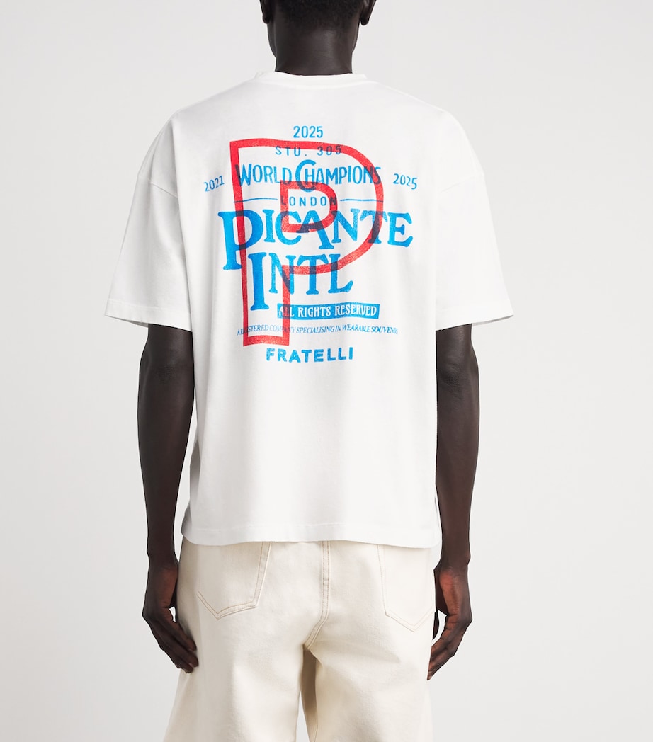 Picante Mens Champion T-Shirt Vintage White Image 5