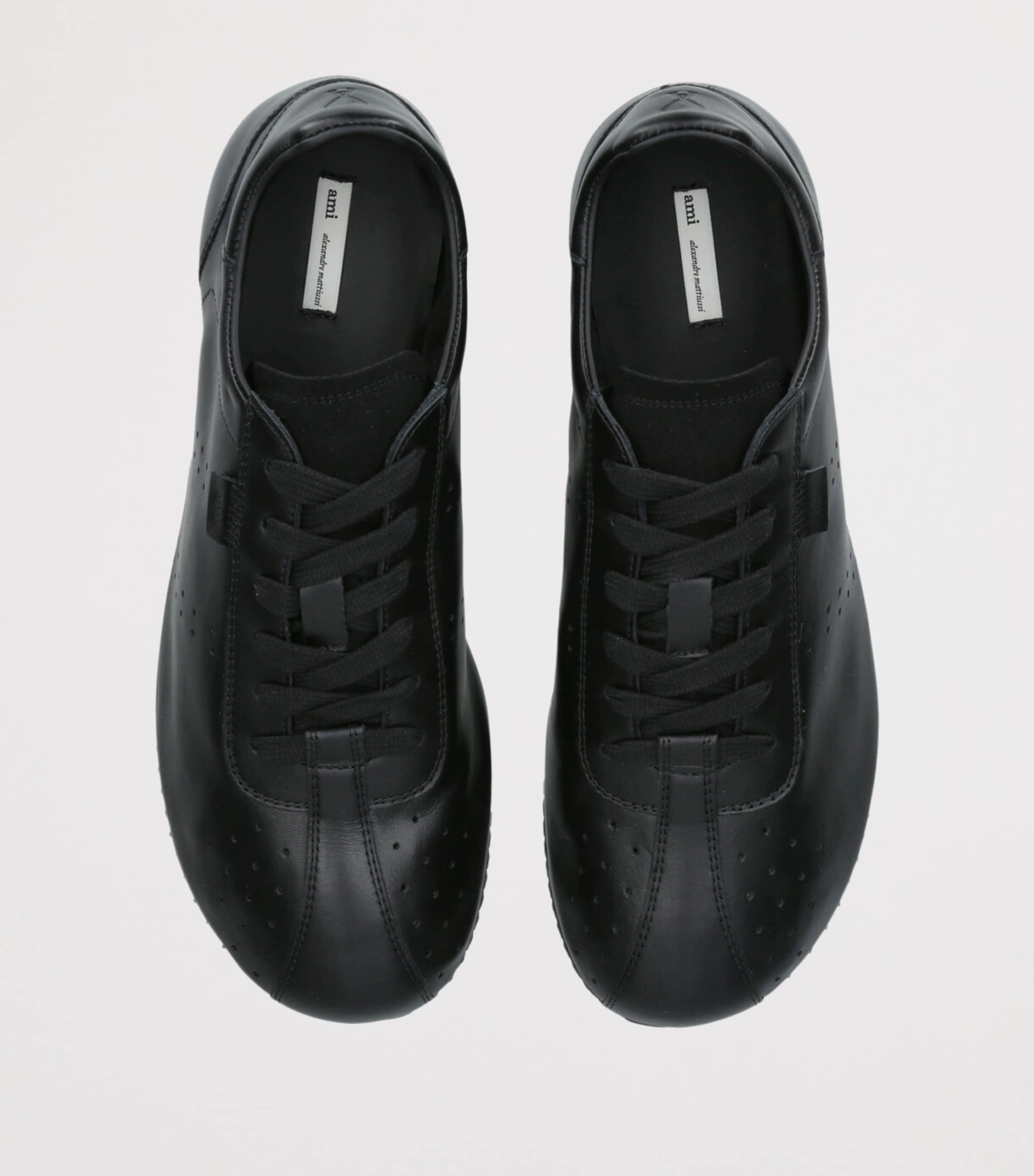 AMI Paris Leather Step Sneakers Black Image 4