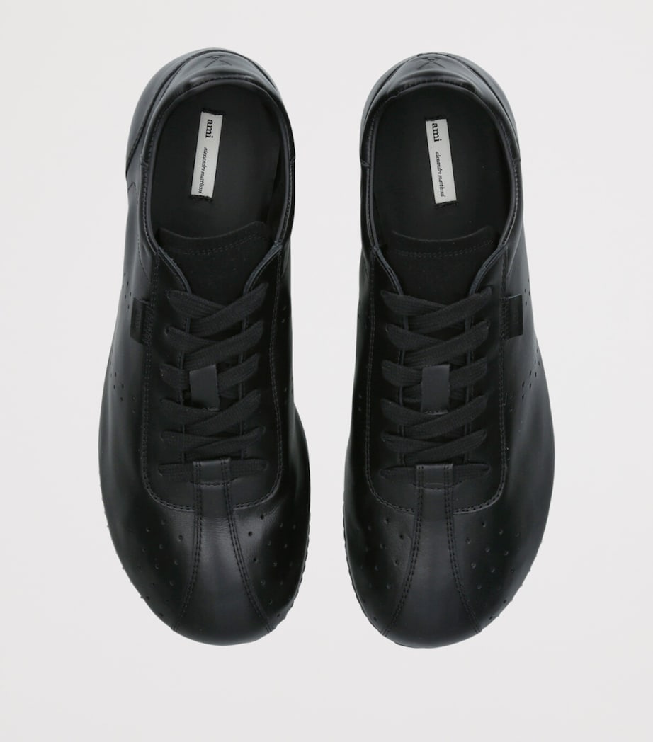 AMI Paris Leather Step Sneakers Black Image 4