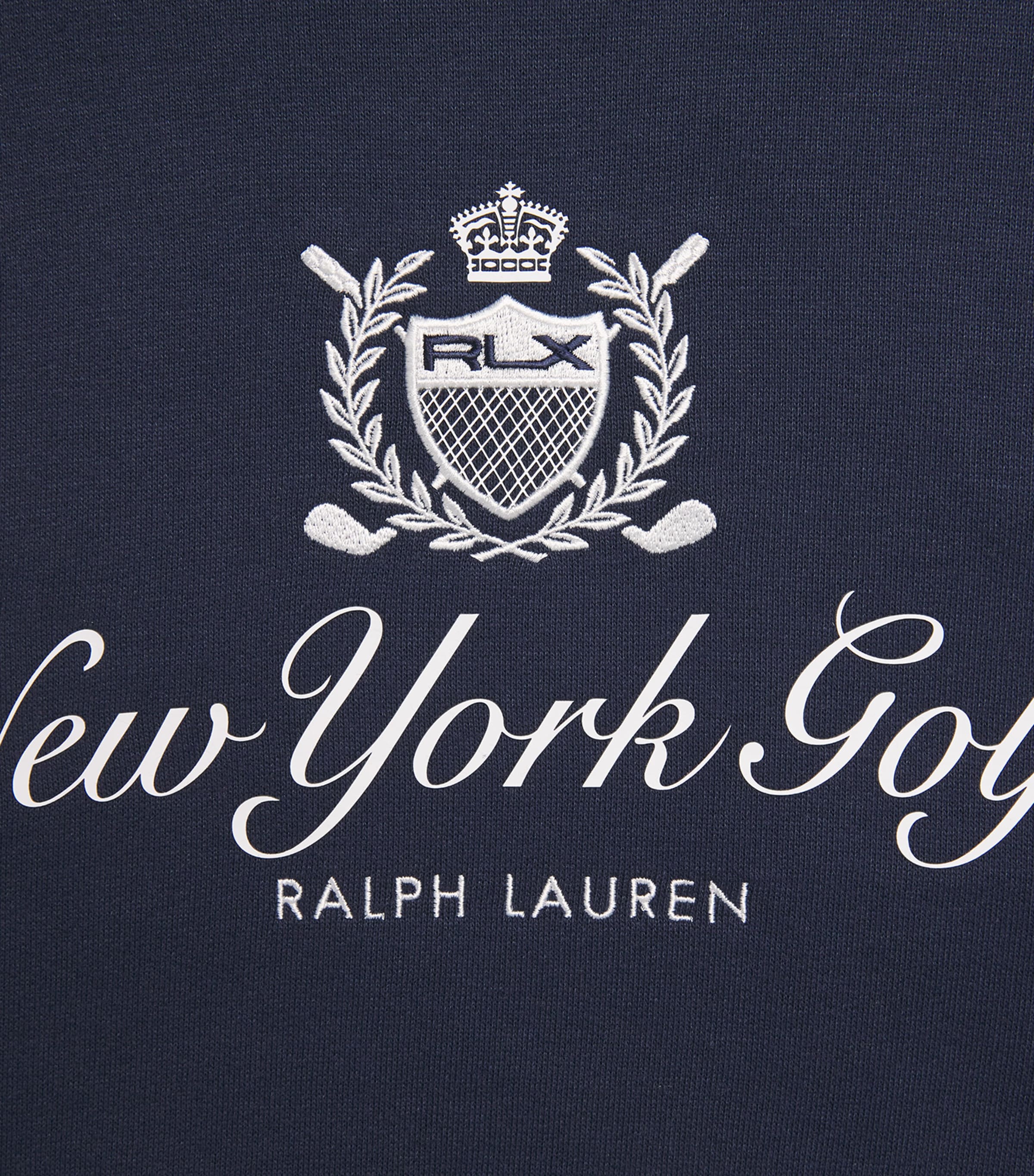 RLX Ralph Lauren Mens Cotton-Blend Hoodie Refined Navy Image 6