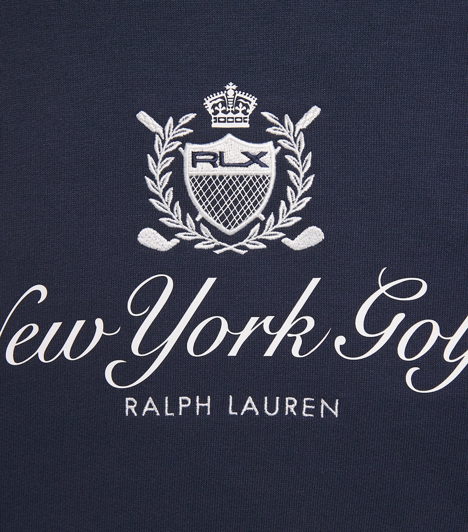 RLX Ralph Lauren Mens Cotton-Blend Hoodie Refined Navy Image 6