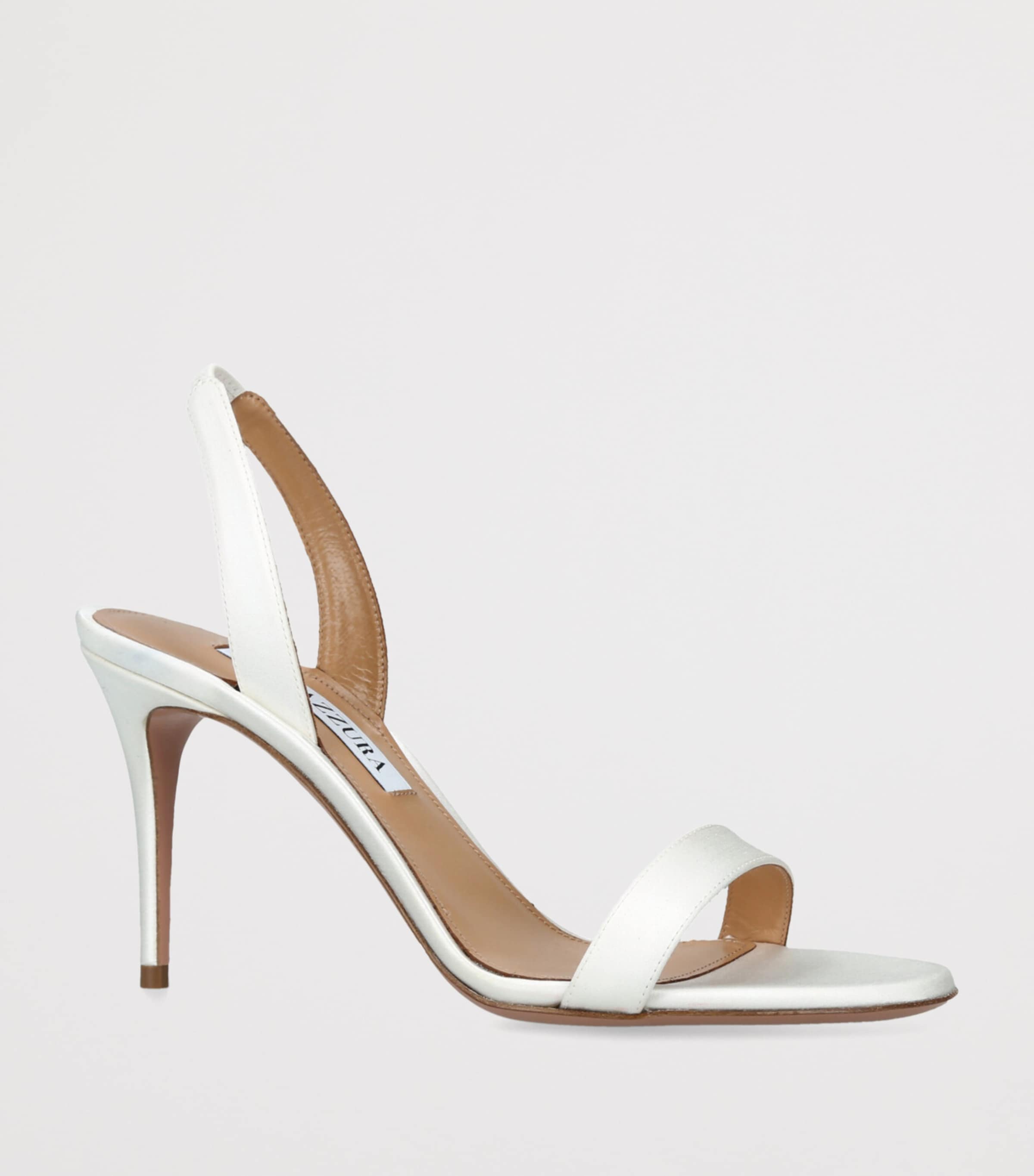 Satin So Nude Slingback Sandals 85 WHITE Image 3