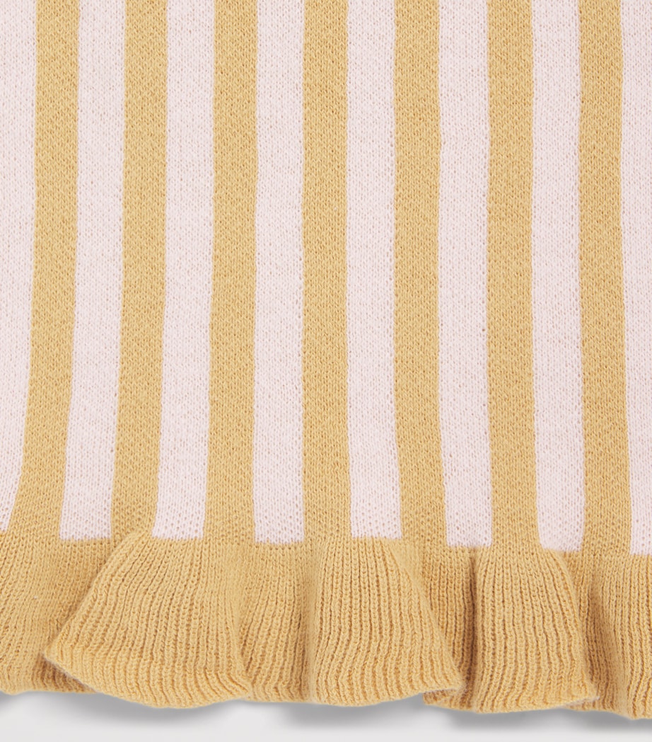 Louise Misha Cotton Knitted Salia Trousers (4-12 Years) Hny Blsh Stripe Image 2