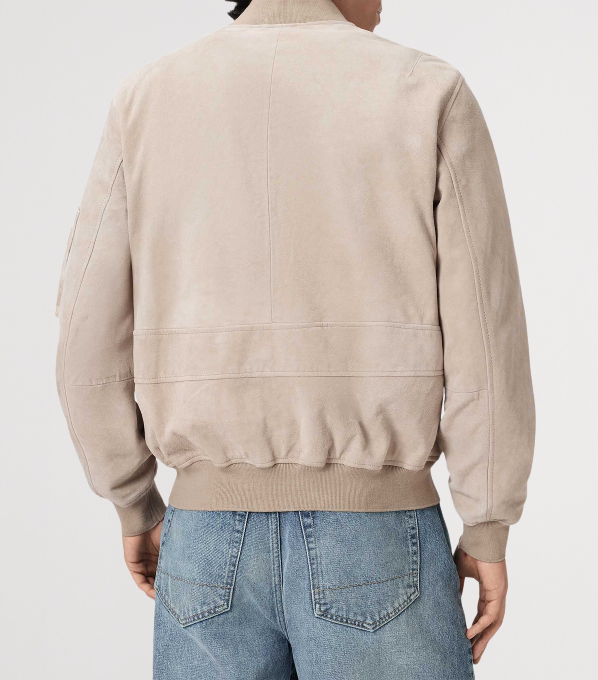 AllSaints Suede Rokko Bomber Jacket Pasilla Brown Image 4
