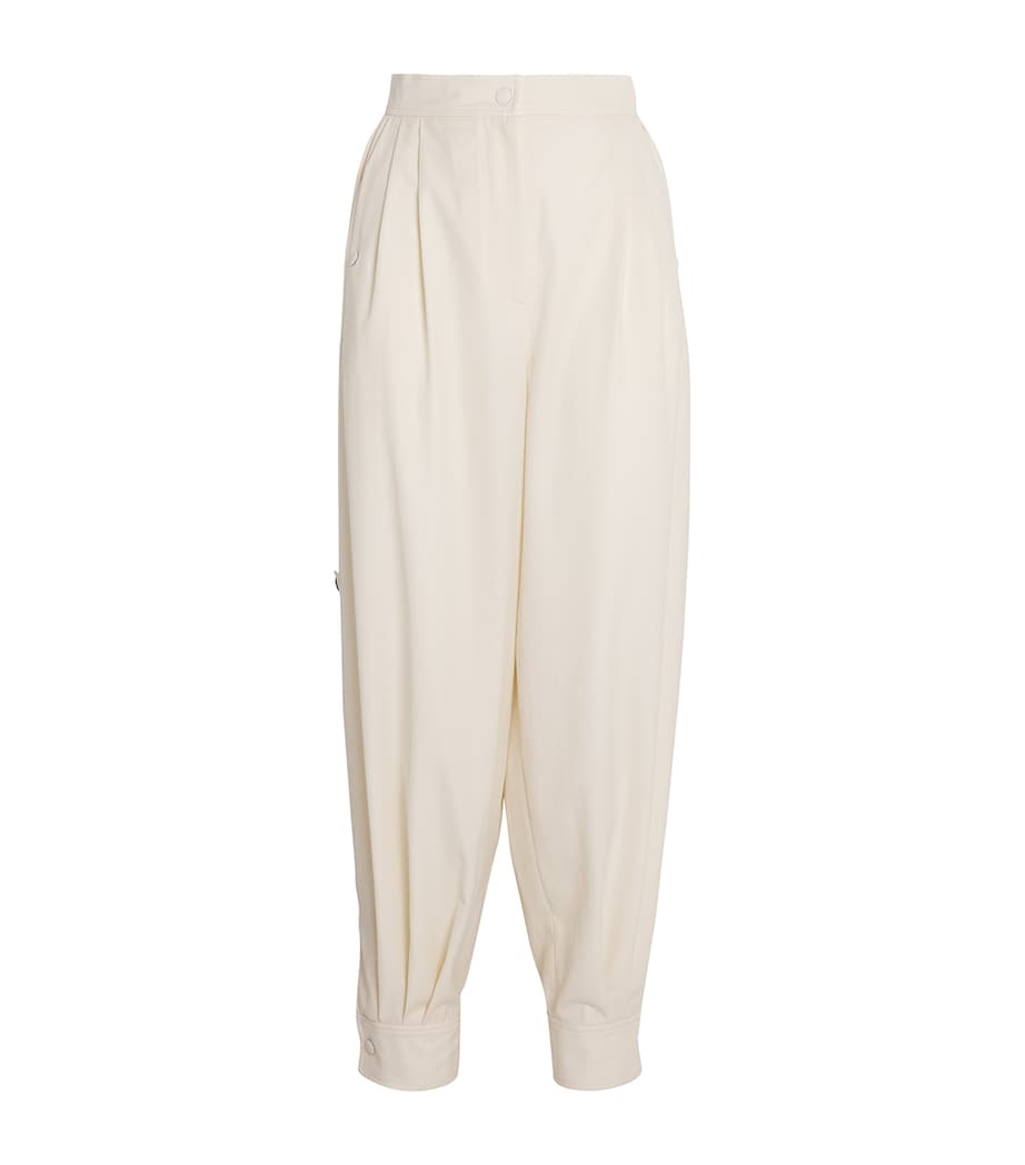 Cotton Pleated Balloon-Leg Trousers - Image 1