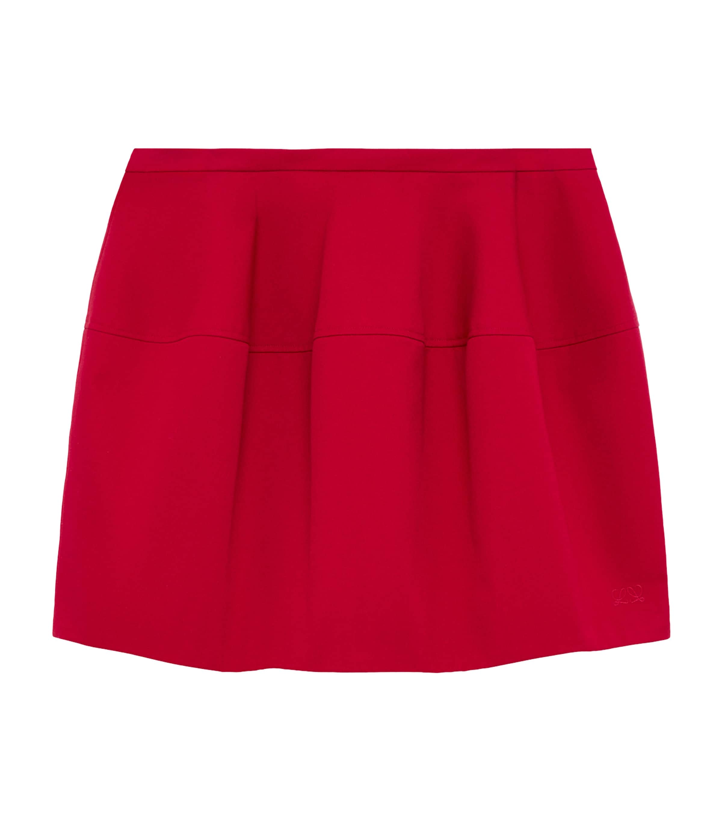 LOEWE Womens Cotton-Silk Balloon Mini Skirt Red Image 1