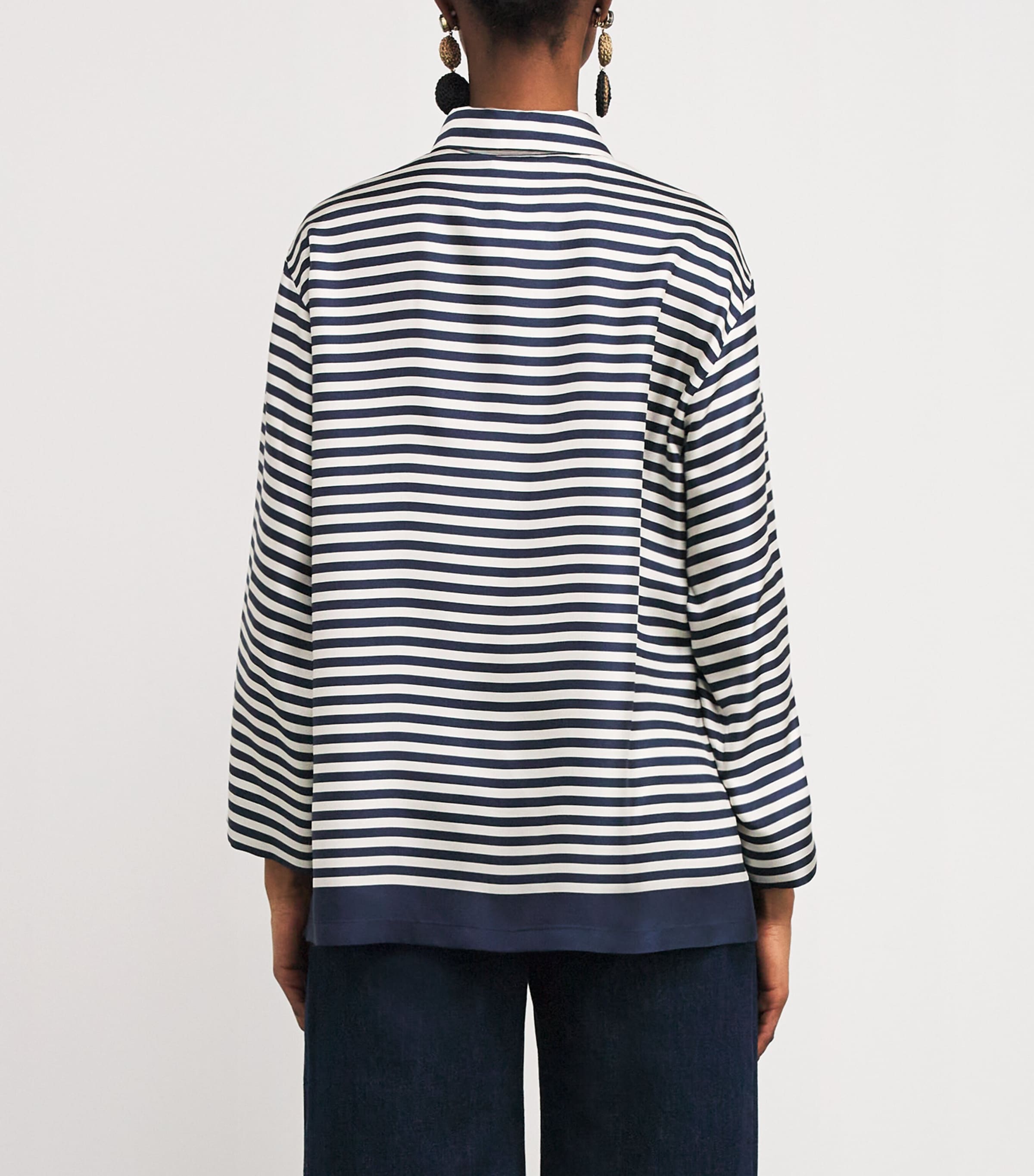 Max Mara Silk Twill Stripe Shirt | Harrods US