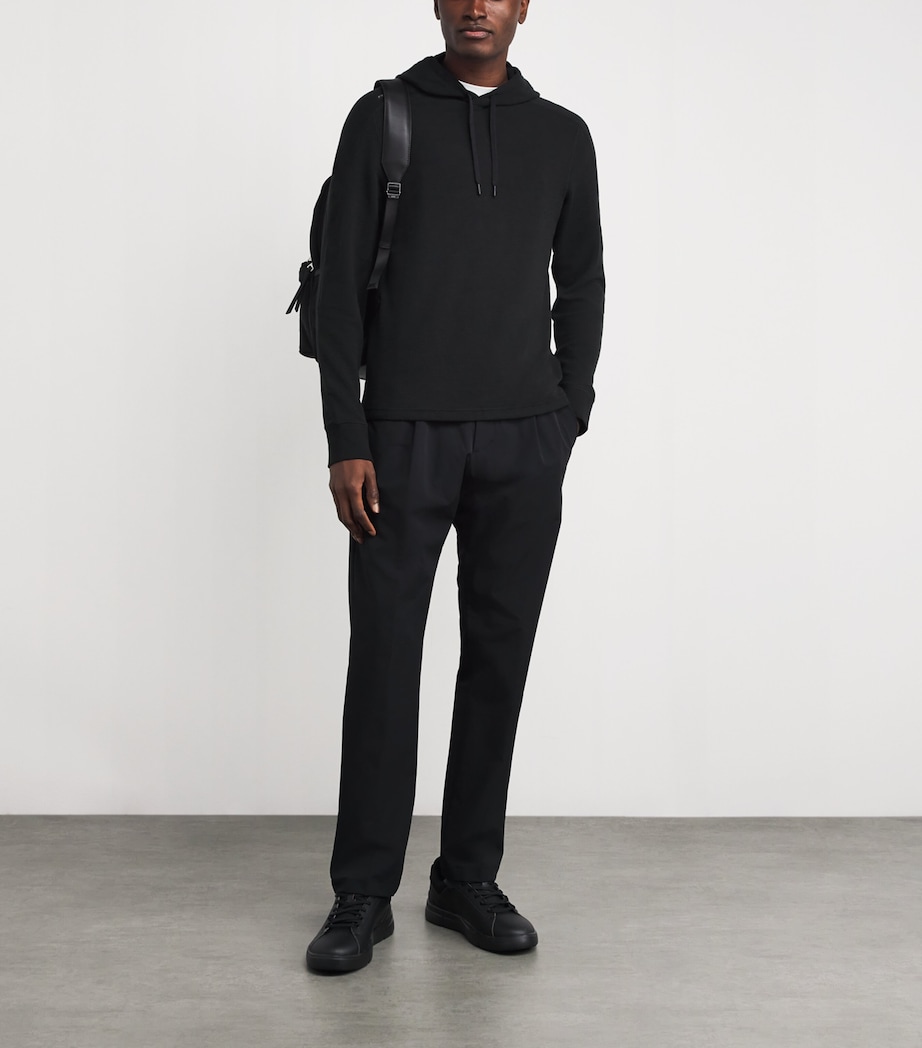 Waffle-Knit Hoodie POLO BLACK Image 2