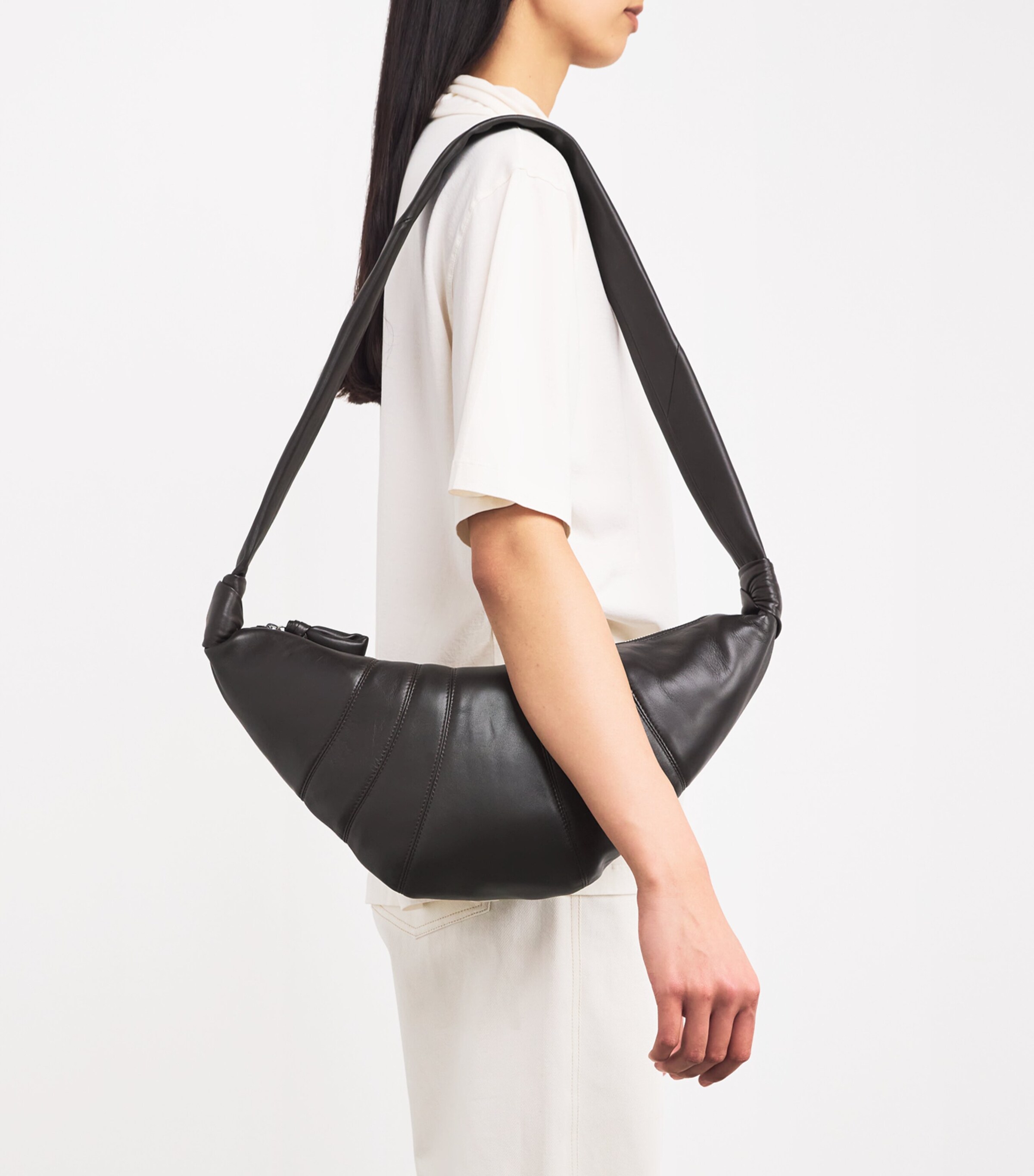 Lemaire Medium Nappa Leather Croissant Bag Chocolate Image 2