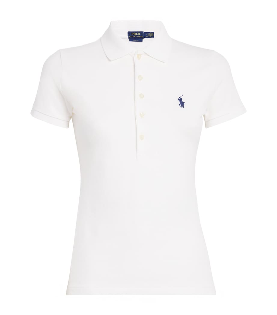 Stretch-Cotton Julie Polo Shirt WHITE Image 1