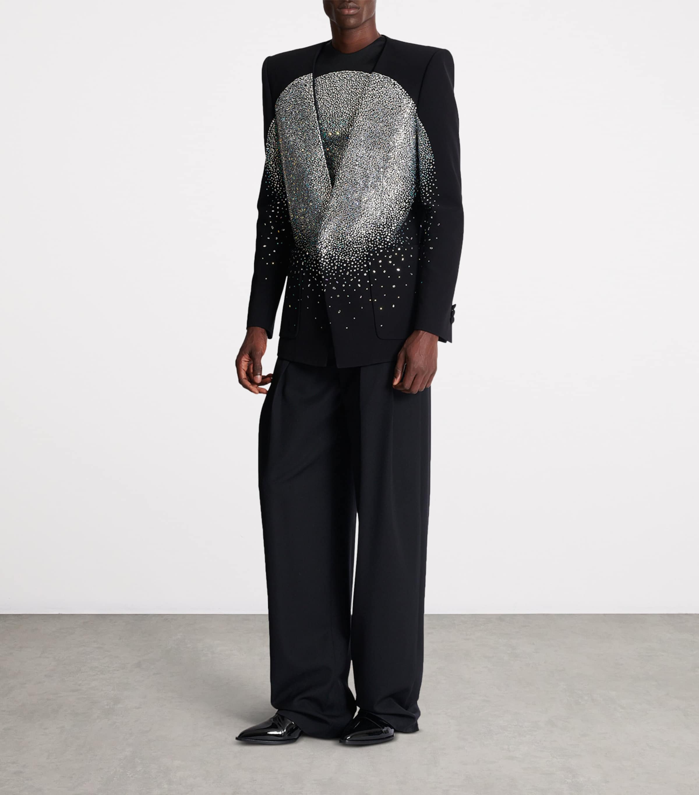 Rhinestone-Embellished Blazer EAW NOIR/CRISTAL Image 6
