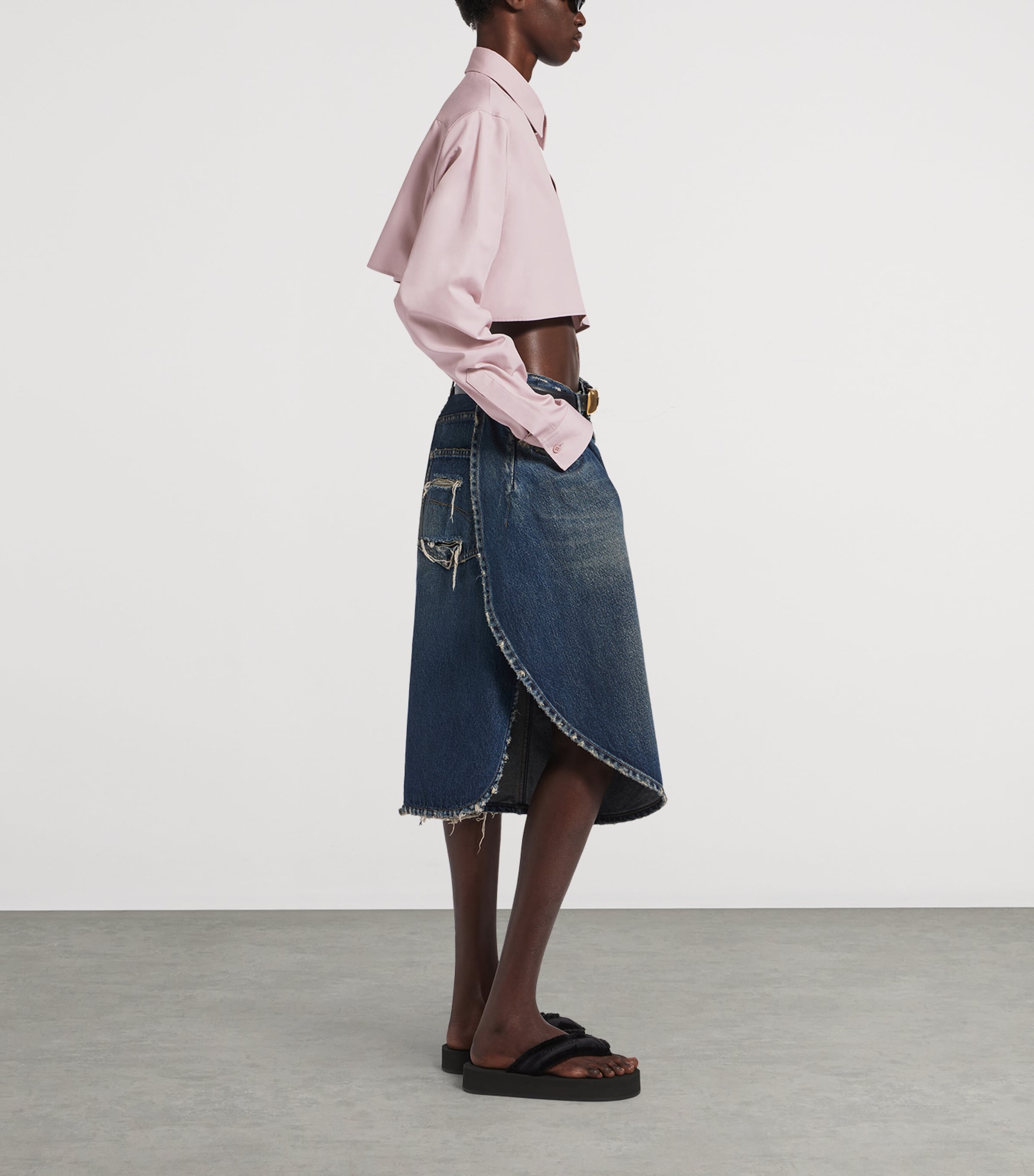 Balenciaga Womens Cotton-Silk Cropped Shirt Image 4