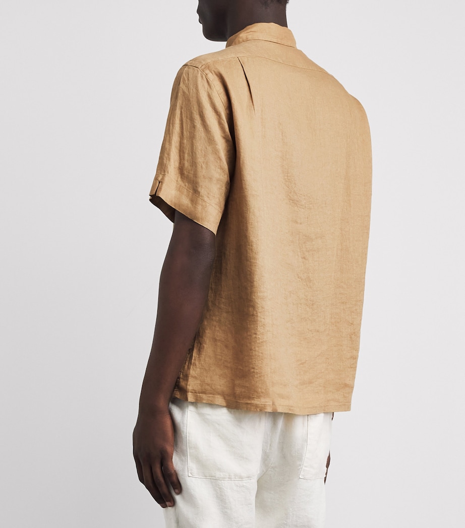 Polo Ralph Lauren Mens Linen Short-Sleeve Classic-Fit Shirt Cafe Tan Image 5