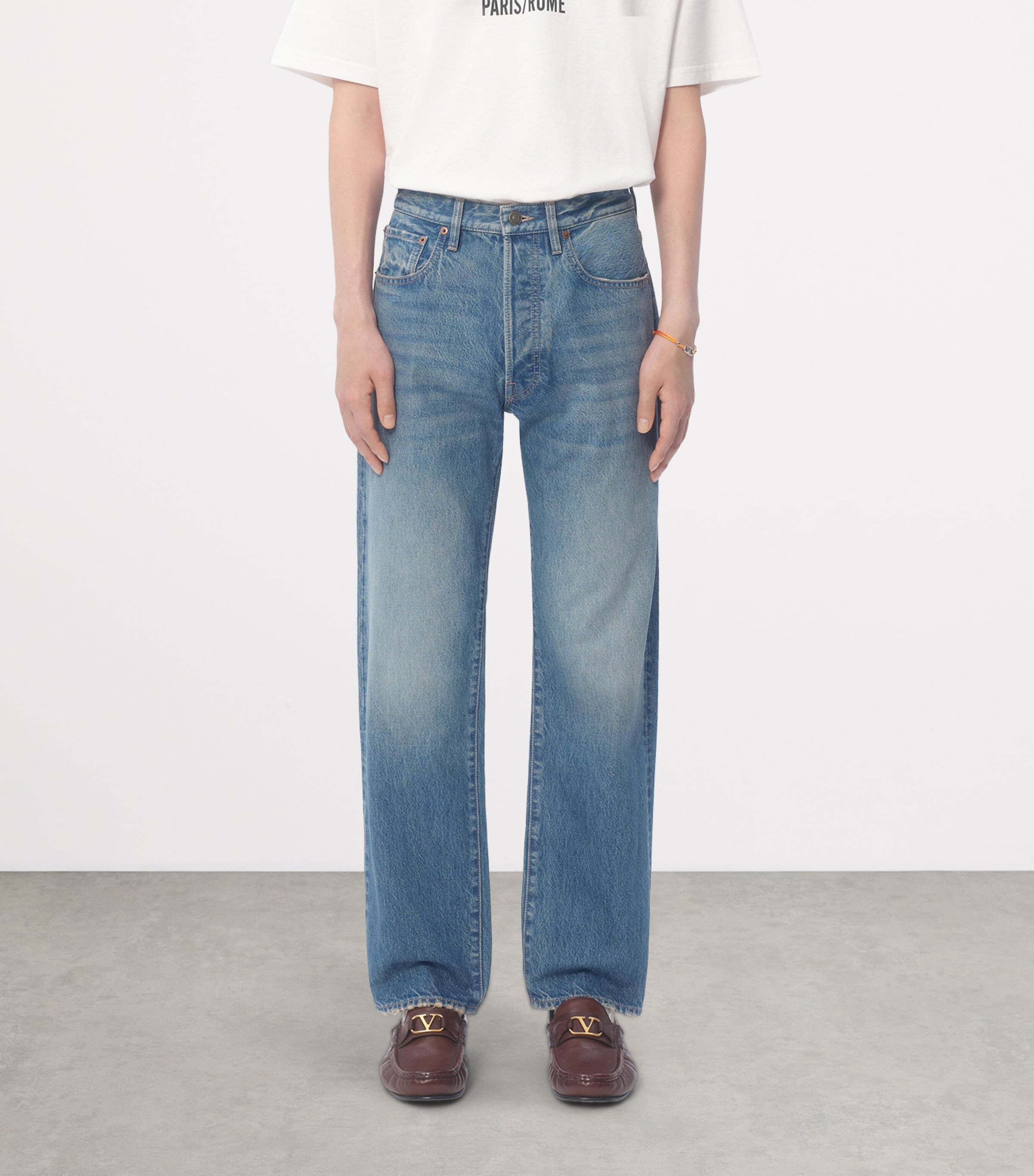 Valentino Garavani Mens Wide-Leg Jeans Image 2